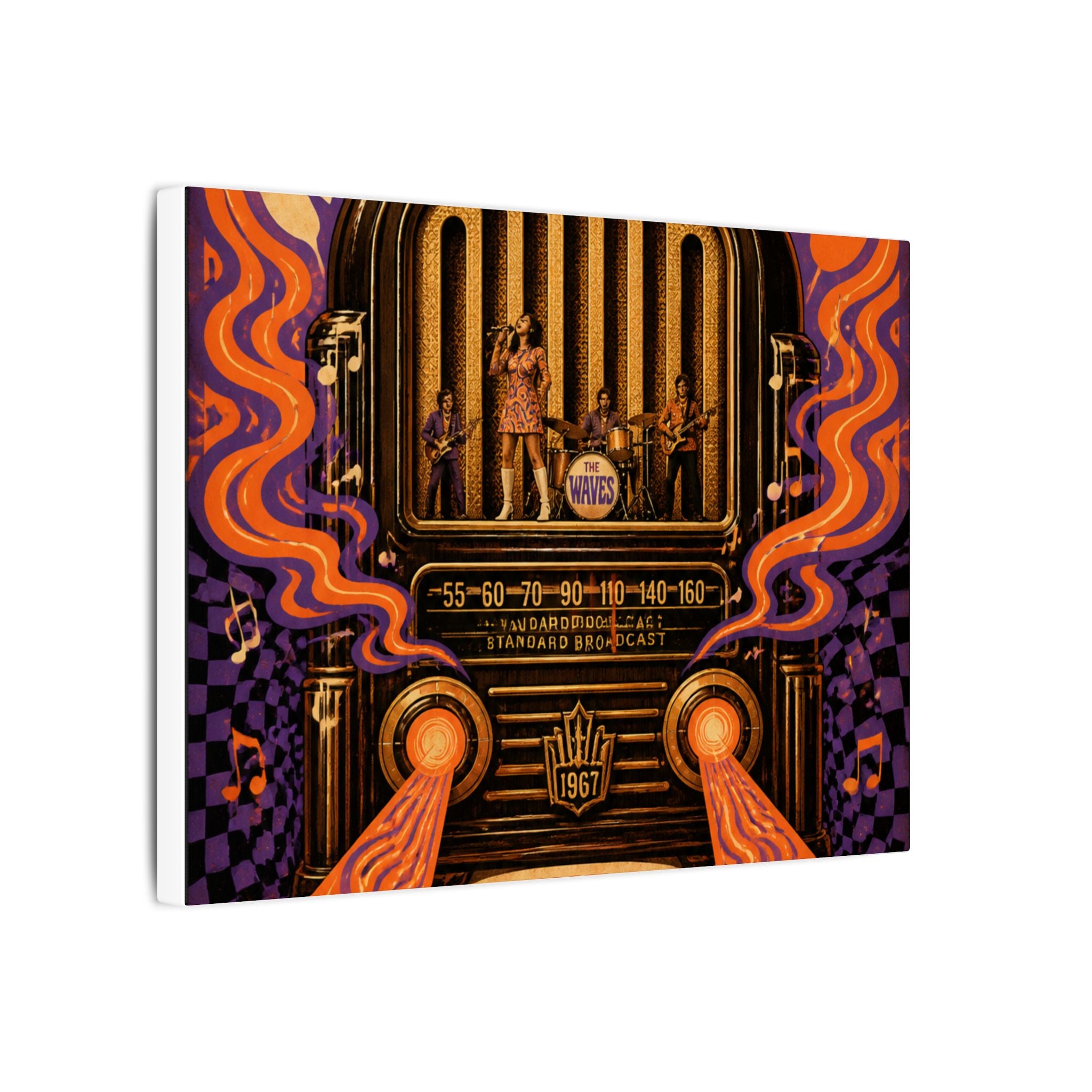 Vintage Radio Stage Wall Art Canvas 16×20 Psychedelic Cafe Decor Maximalist Print