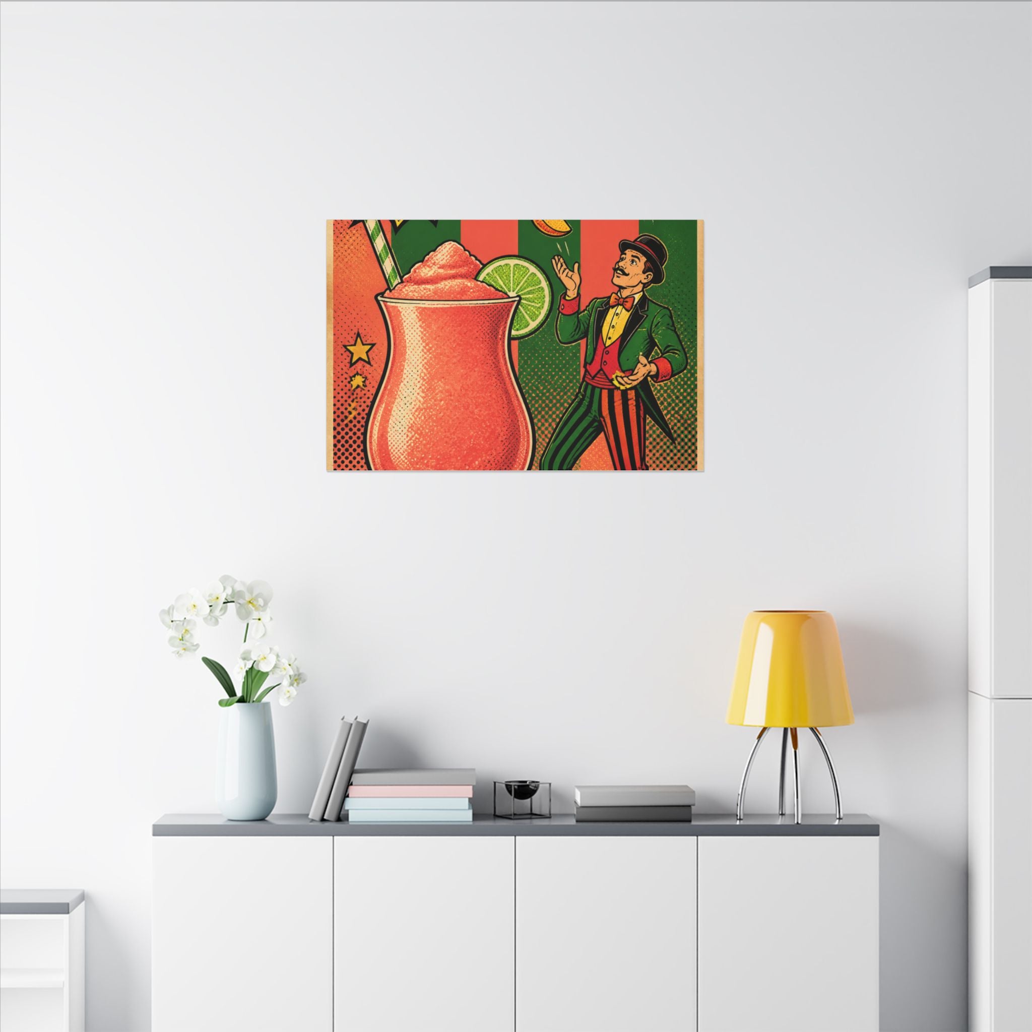 Daiquiri Fruit Juggler Wall Art Canvas 16×20 Pop Art Living Room Decor Maximalist Print
