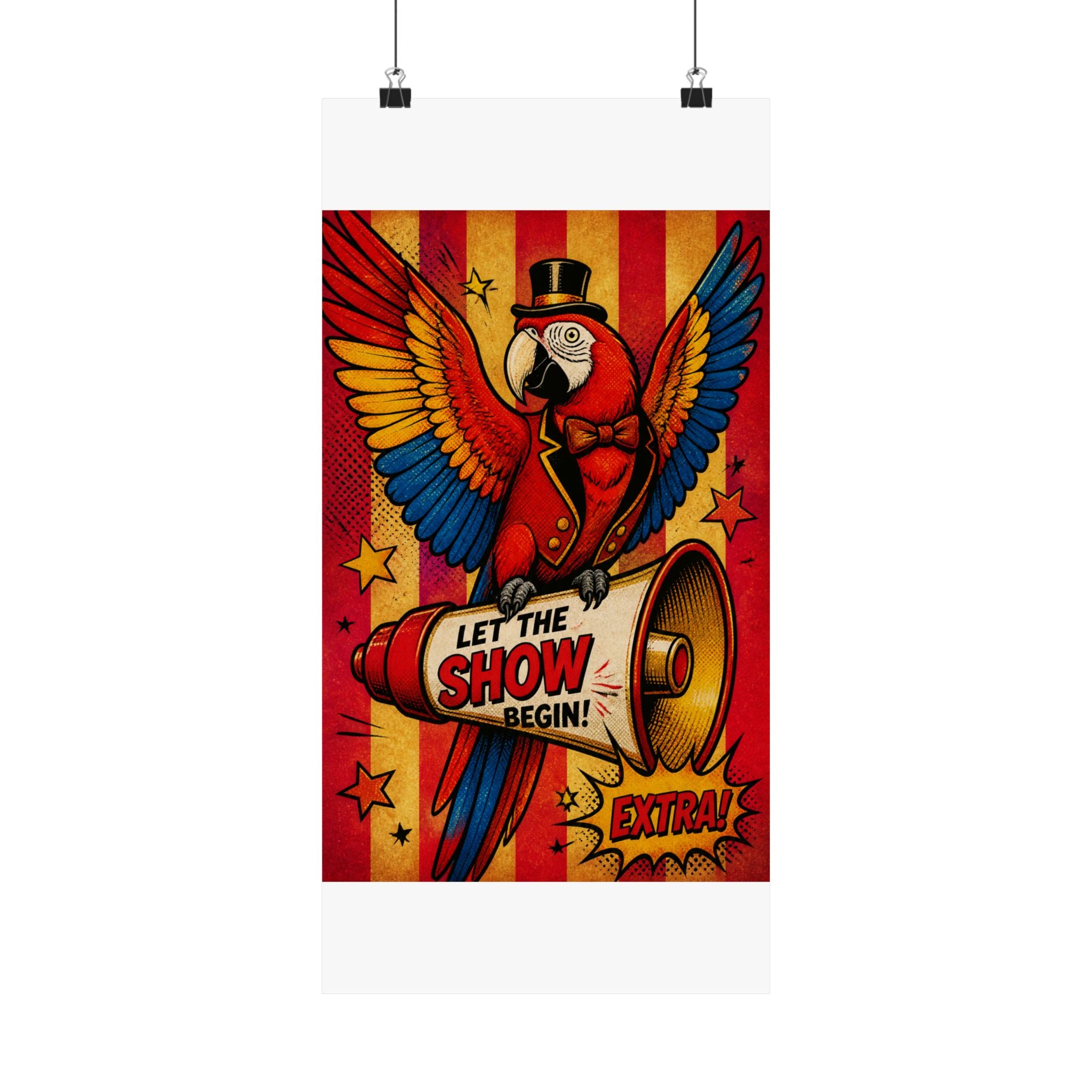 Parrot Ringmaster Wall Art Poster 24×36 Pop Art Restaurant Decor Maximalist Print