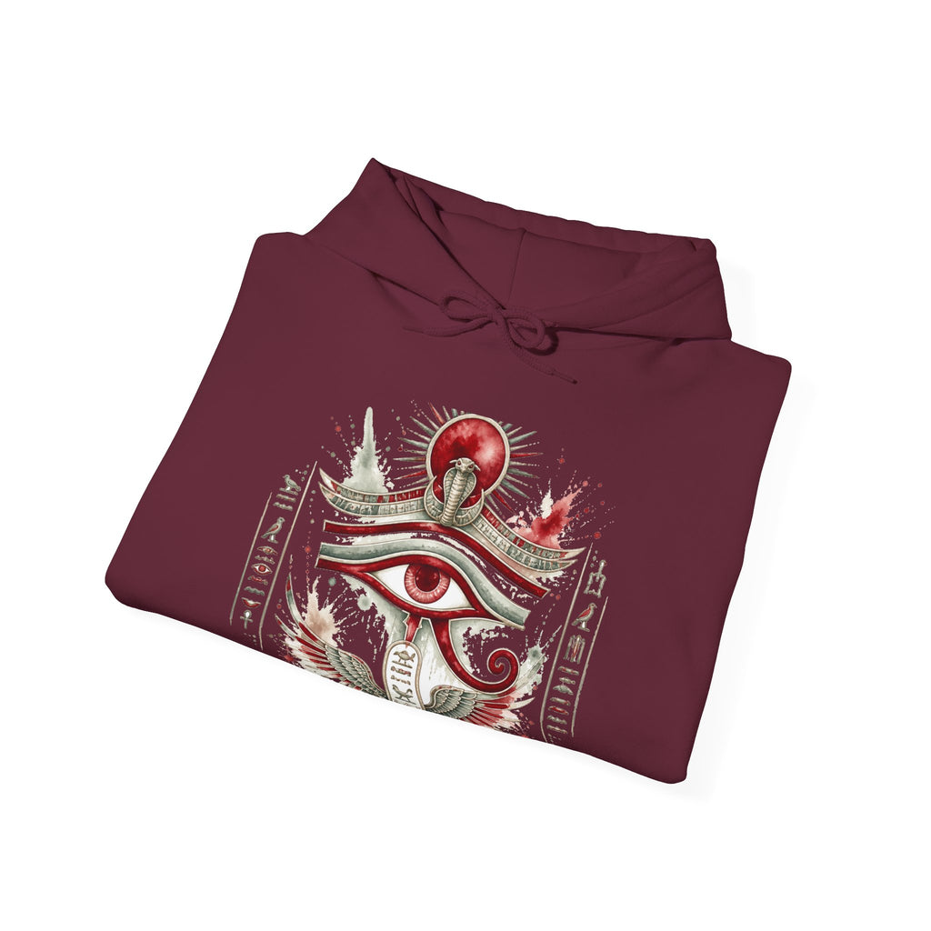 Matching Couple Sweatshirt - Eye of Ra & Horus Matching Couple Hooded Sweatshirt Watercolor Art His Hers Engagement Gift - Design A