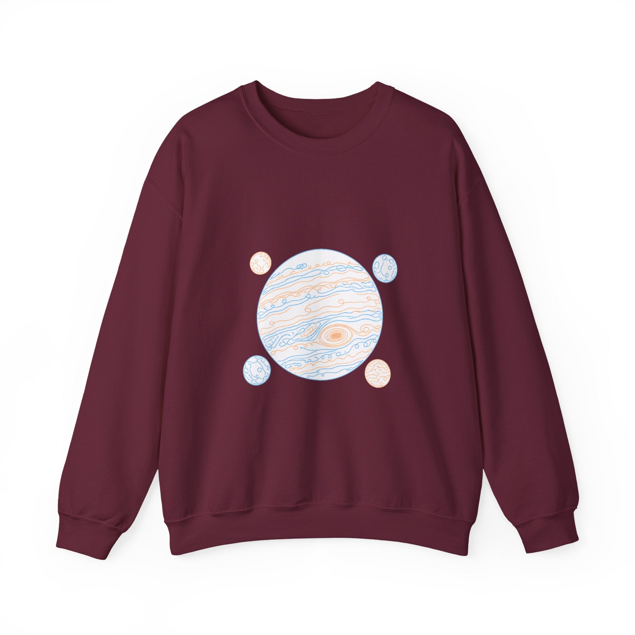 Matching Couple Sweatshirt - Saturn & Jupiter Matching Couple Premium Fleece Sweatshirt Minimalist Art His Hers Christmas Gift - Design B