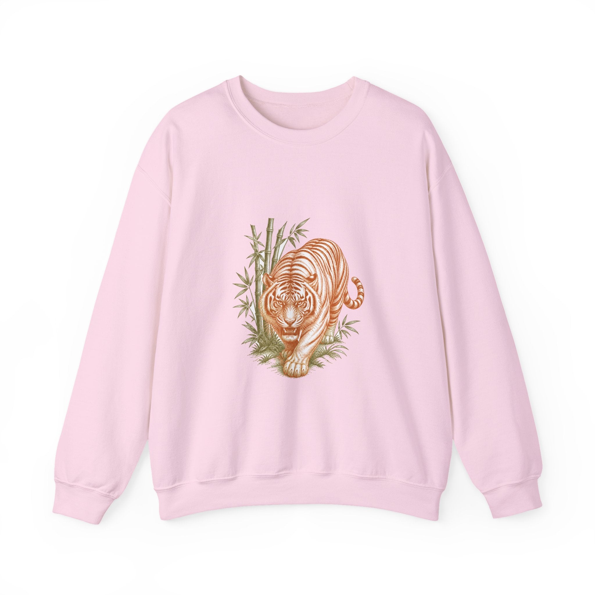 Matching Couple Sweatshirt - Tiger & Crane Matching Couple Premium Fleece Sweatshirt Vintage Art His Hers Honeymoon Gift - Design A