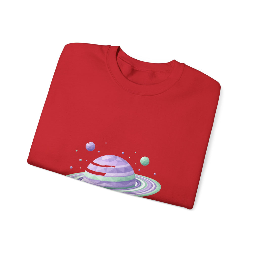 Matching Couple Sweatshirt - Saturn & Jupiter Matching Couple Crewneck Sweatshirt Geometric Art His Hers Couple Gift - Design A