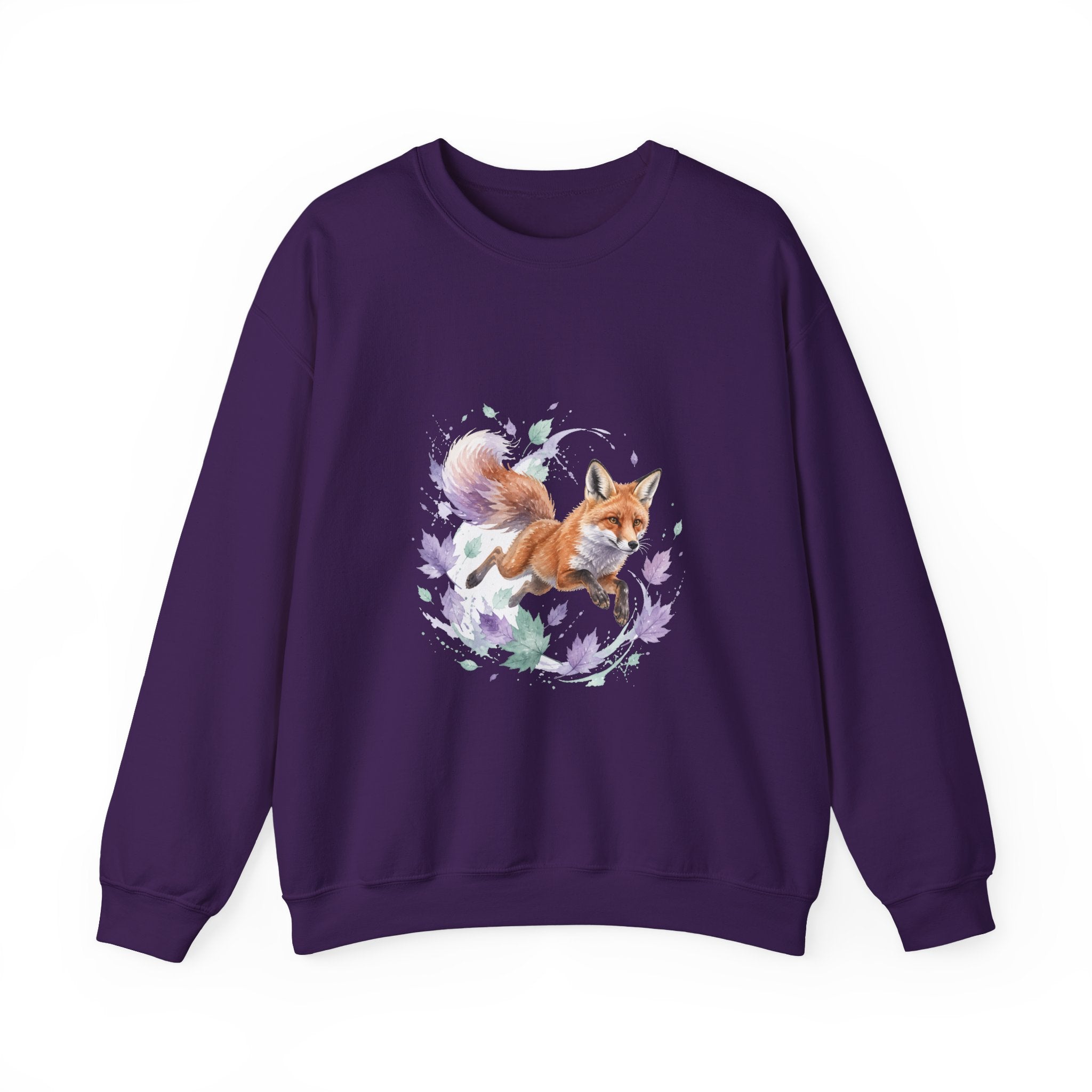 Matching Couple Sweatshirt - Fox & Rabbit Matching Couple Crewneck Sweatshirt Watercolor Art His Hers Engagement Gift - Design A