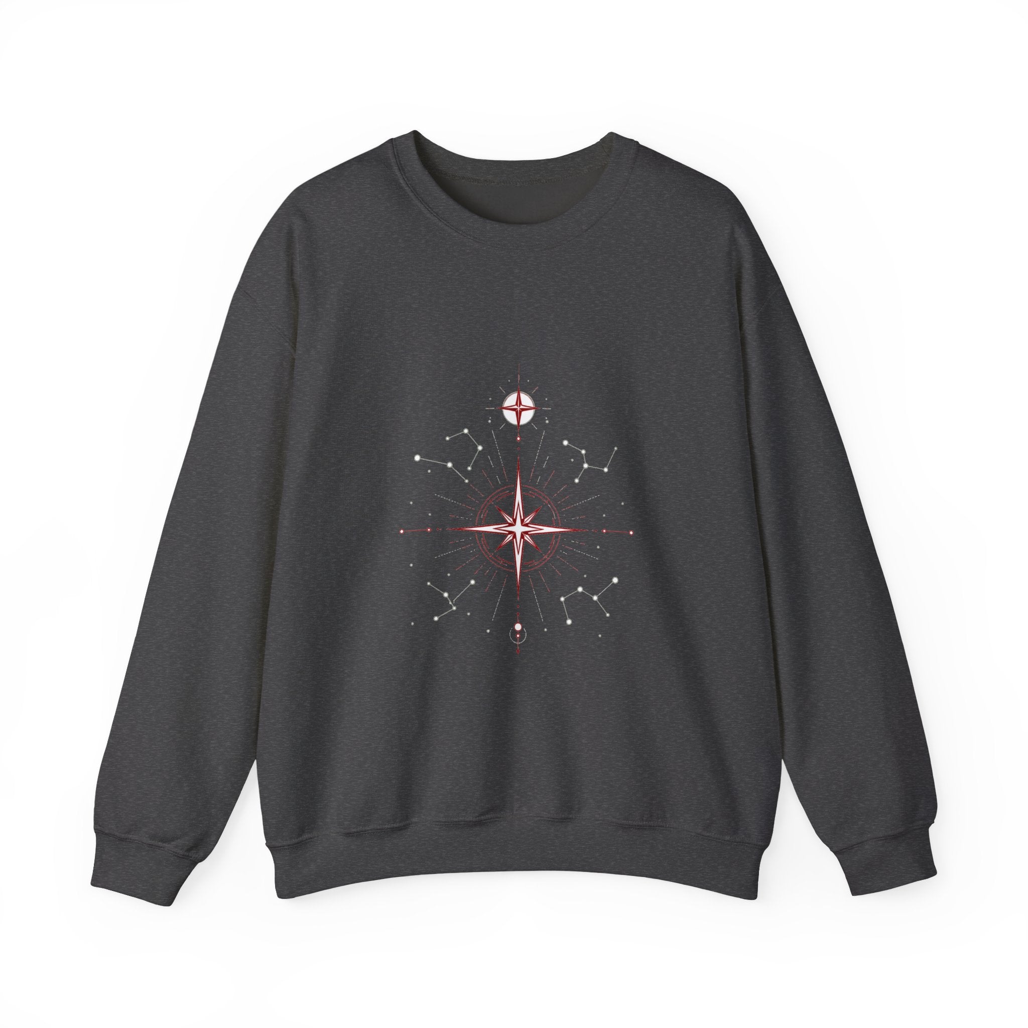 Matching Couple Sweatshirt - Shooting Star & North Star Matching Couple Crewneck Sweatshirt Minimalist Art His Hers Valentine Gift - Design B