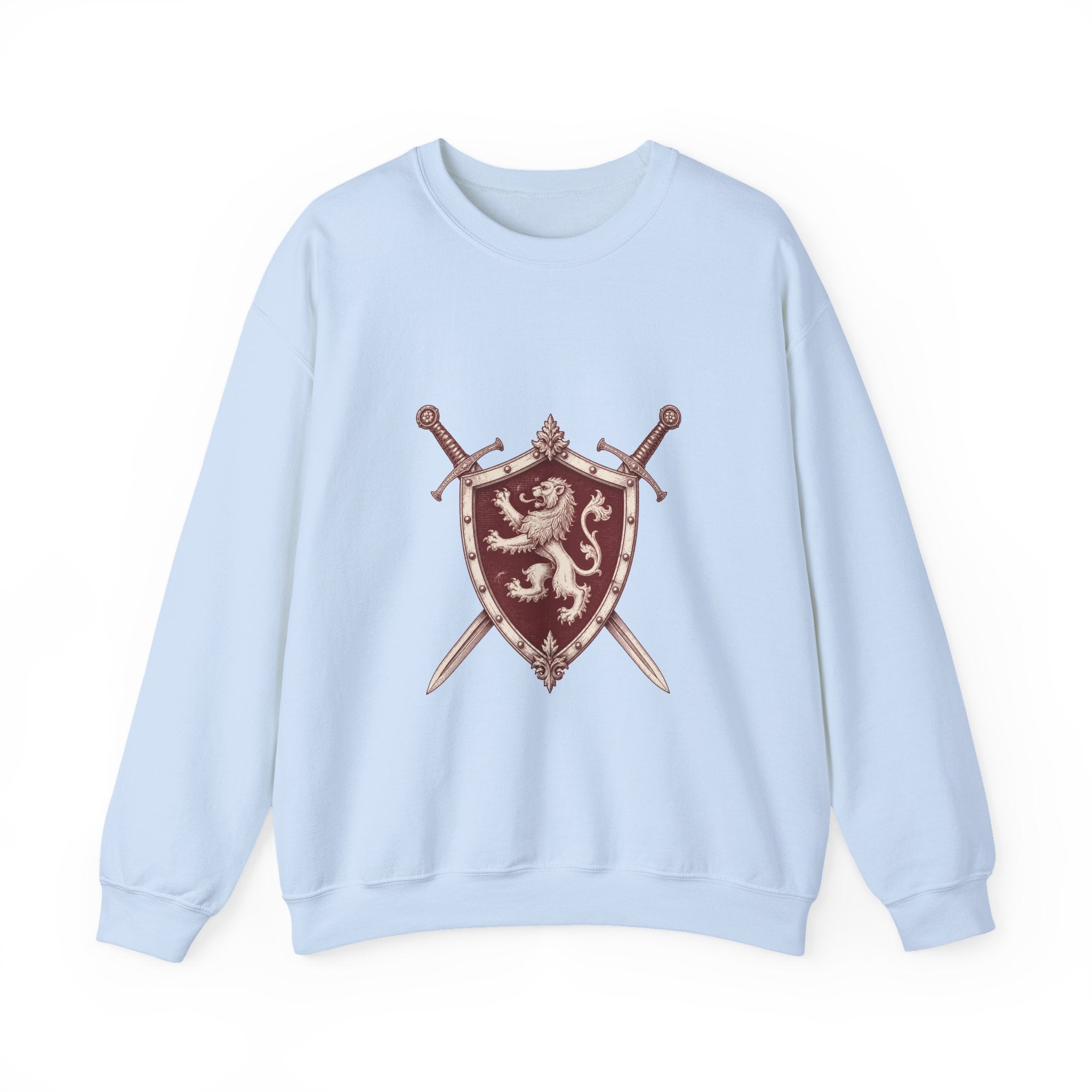 Matching Couple Sweatshirt - Crown & Shield Matching Couple Crewneck Sweatshirt Vintage Art His Hers Wedding Gift - Design B