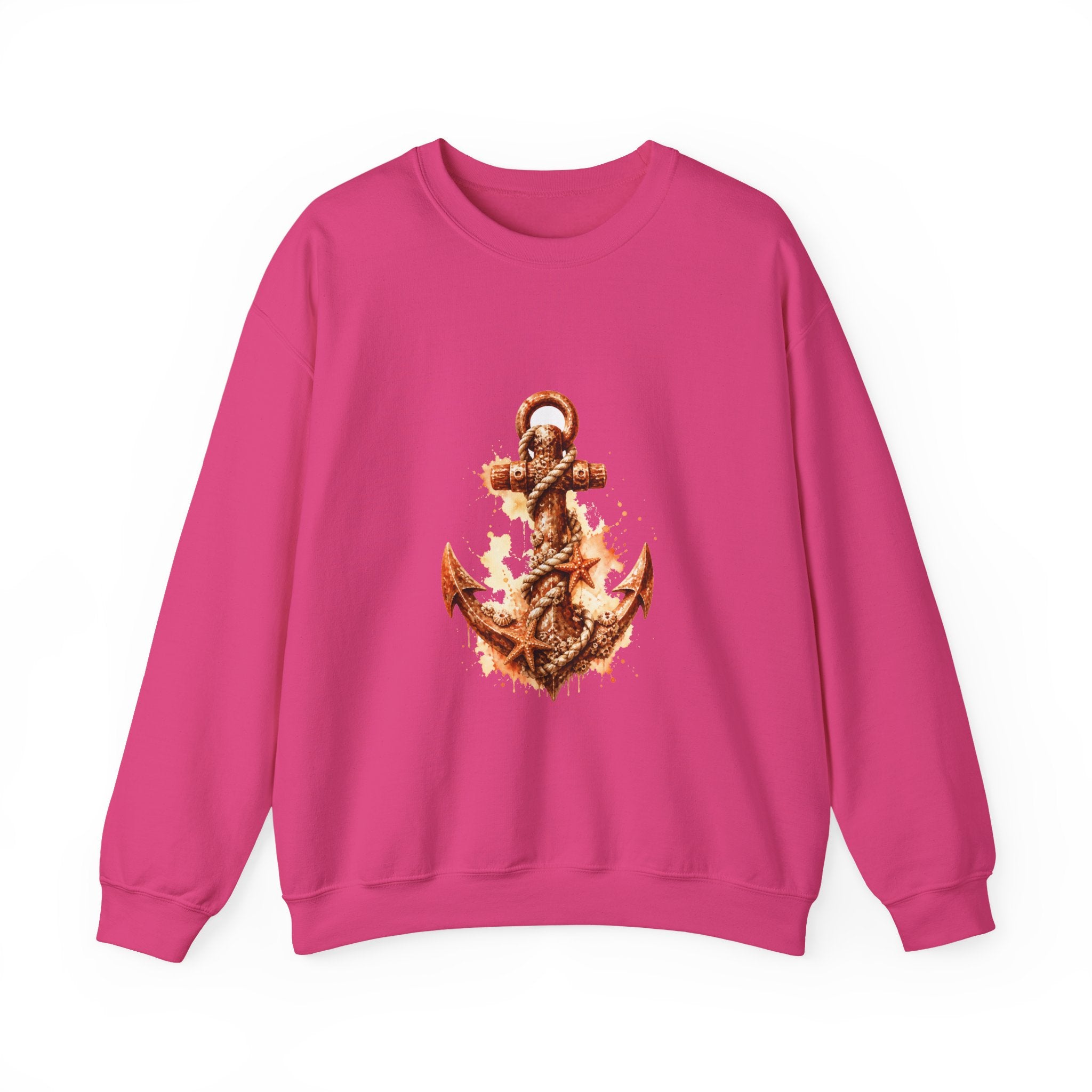 Matching Couple Sweatshirt - Anchor & Sail Matching Couple Crewneck Sweatshirt Watercolor Art His Hers Engagement Gift - Design A