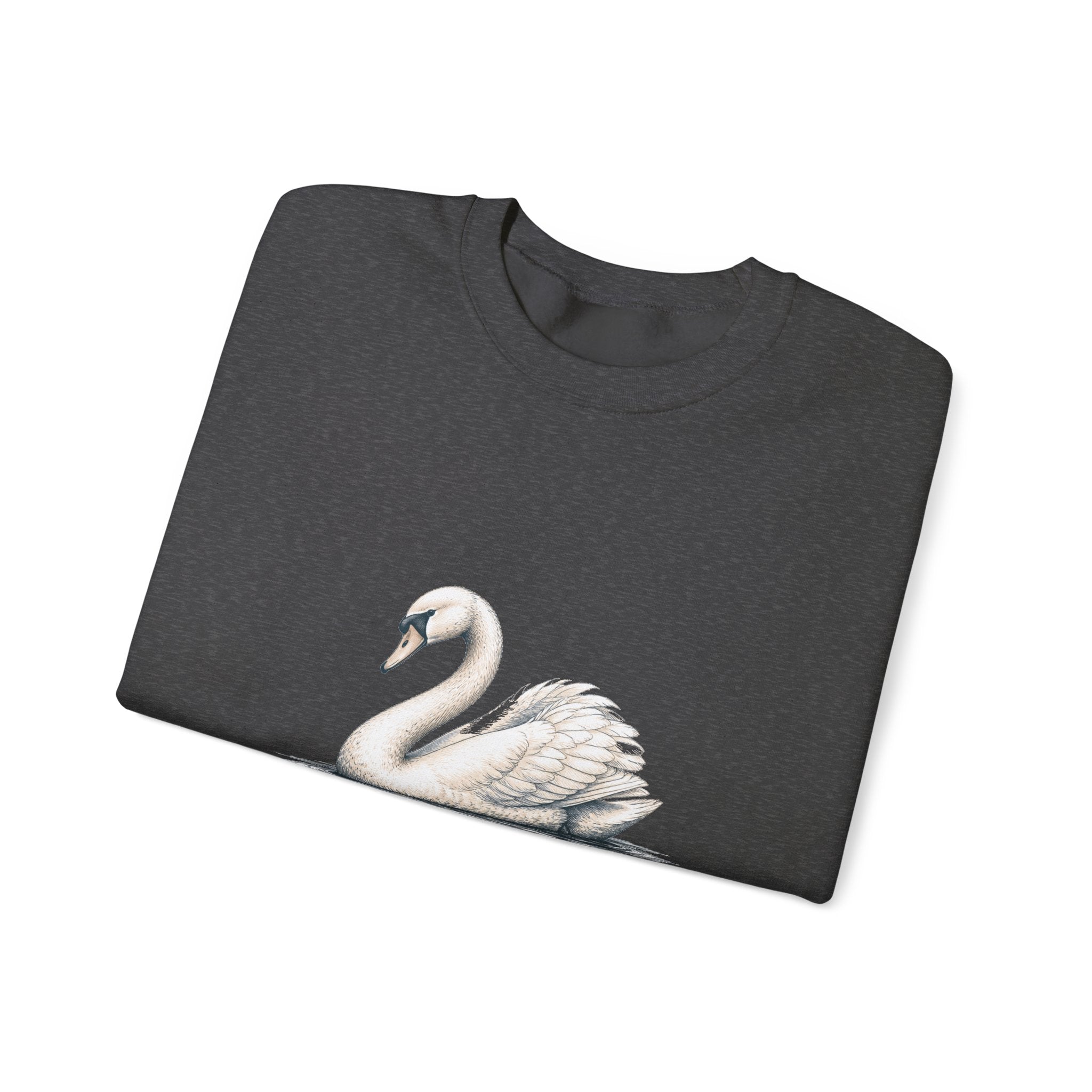 Matching Couple Sweatshirt - Raven & Swan Matching Couple Premium Fleece Sweatshirt Hand-Drawn Art His Hers Anniversary Gift - Design B