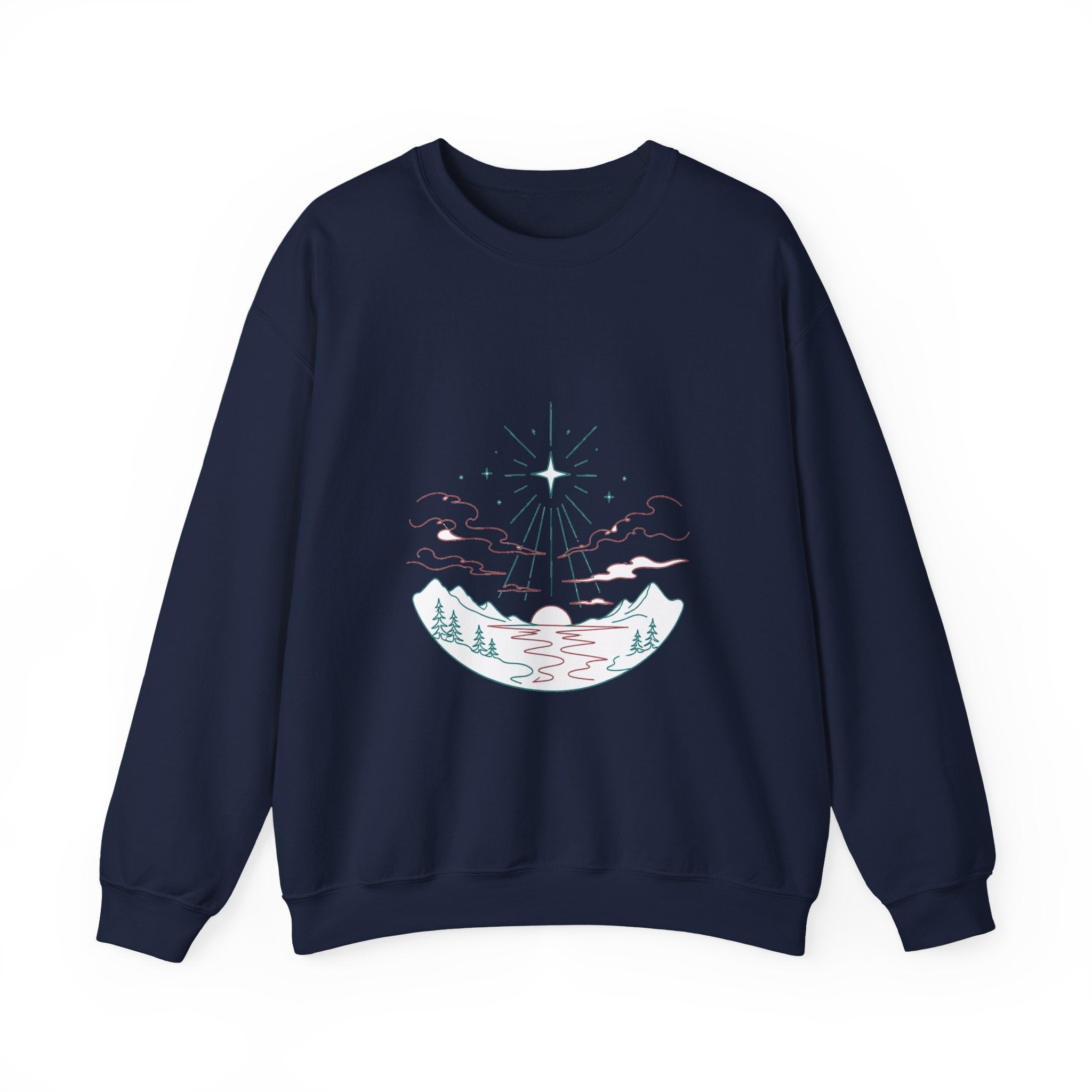 Matching Couple Sweatshirt - Evening & Morning Star Matching Couple Crewneck Sweatshirt Minimalist Art His Hers Valentine Gift - Design A