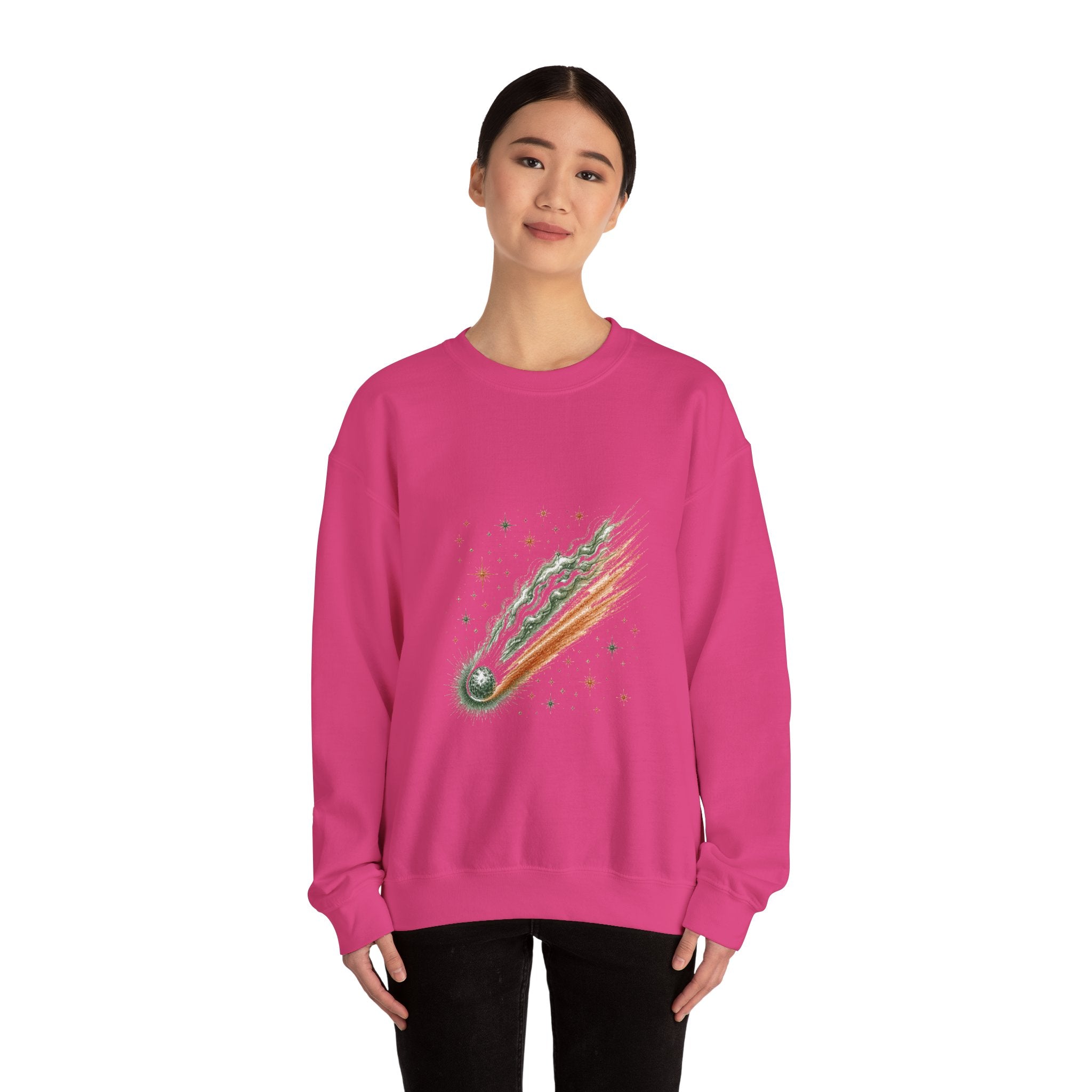 Matching Couple Sweatshirt - Comet & Asteroid Matching Couple Crewneck Sweatshirt Hand-Drawn Art His Hers Best Friend Gift - Design A