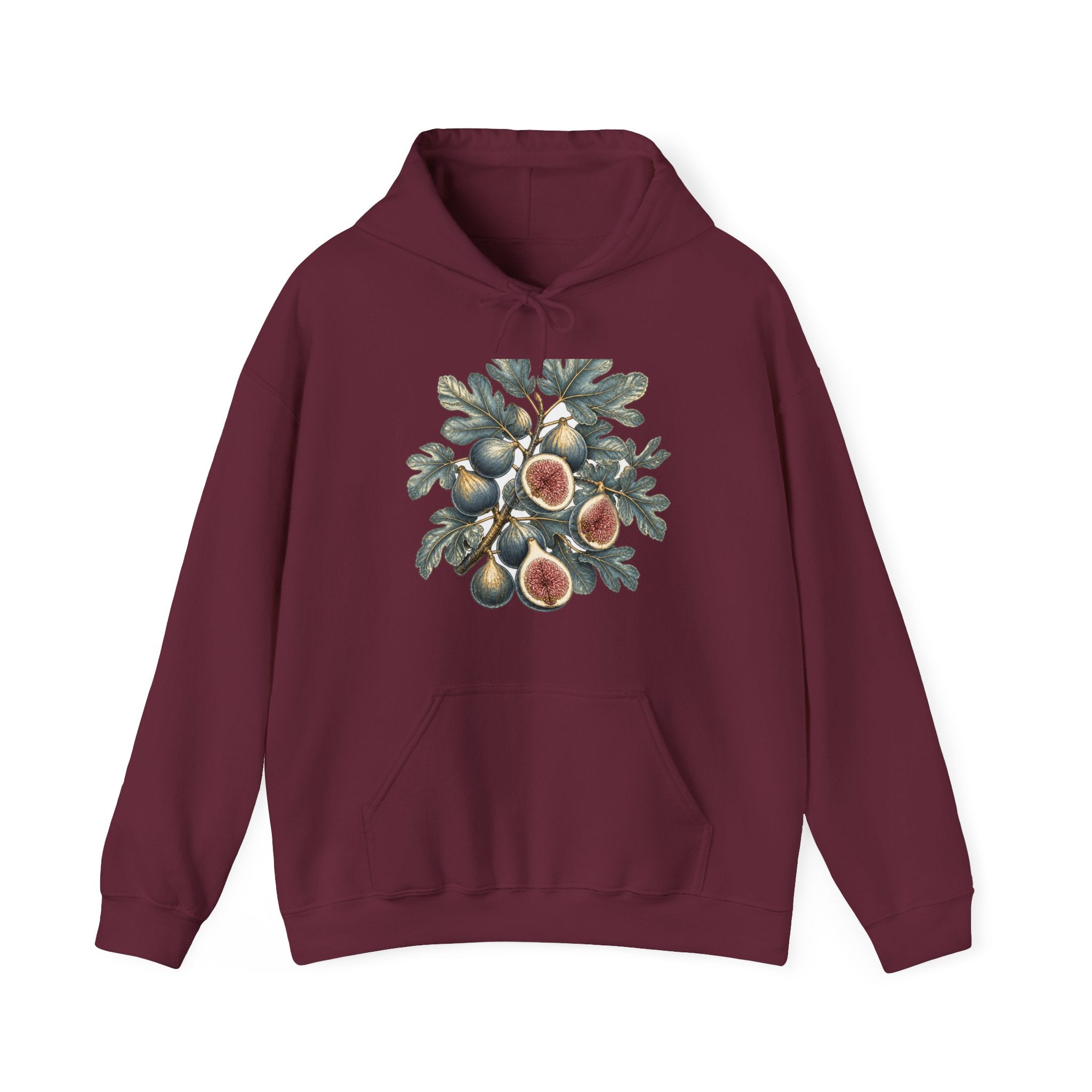 Matching Couple Sweatshirt - Olive Branch & Fig Matching Couple Hooded Sweatshirt Hand-Drawn Art His Hers Best Friend Gift - Design B