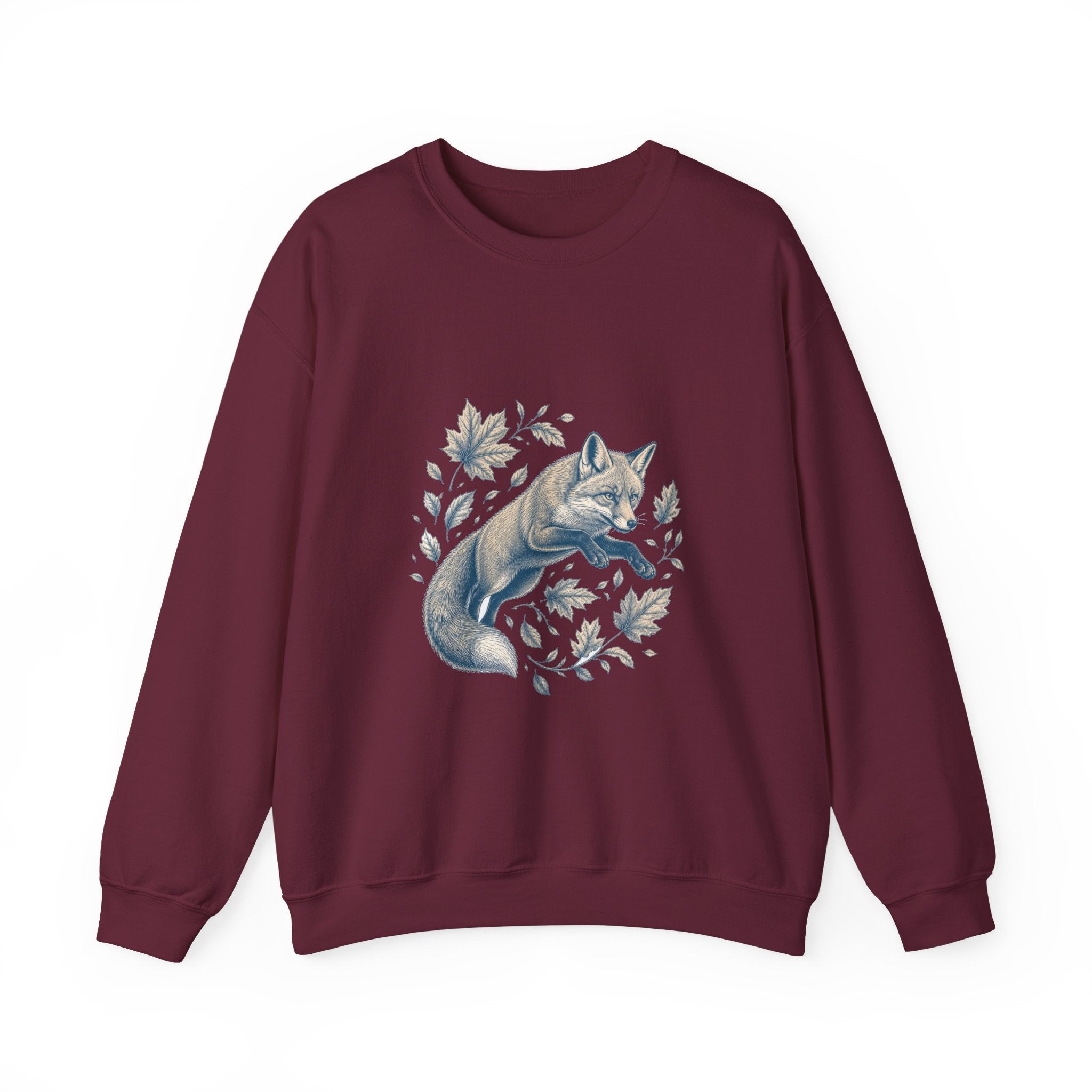 Matching Couple Sweatshirt - Fox & Rabbit Matching Couple Crewneck Sweatshirt Vintage Art His Hers Wedding Gift - Design A