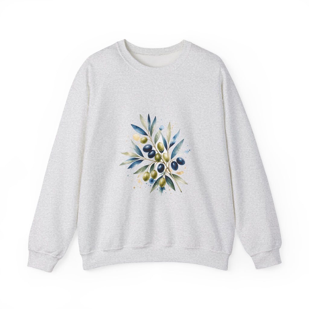 Matching Couple Sweatshirt - Olive Branch & Fig Matching Couple Comfort Colors Crew Watercolor Art His Hers Birthday Gift - Design A
