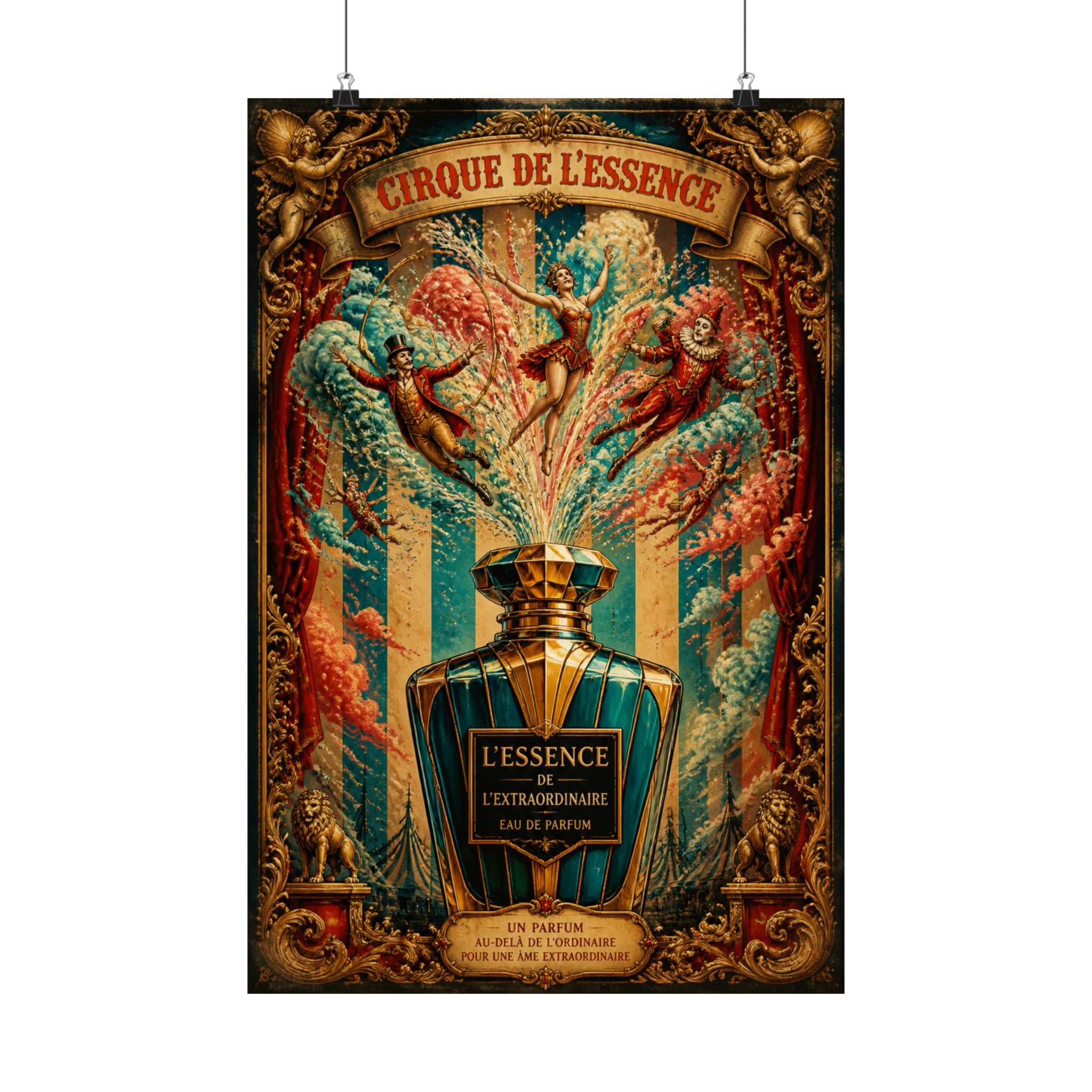 Perfume Bottle Fountain Wall Art Poster 24×36 Baroque Studio Decor Maximalist Print
