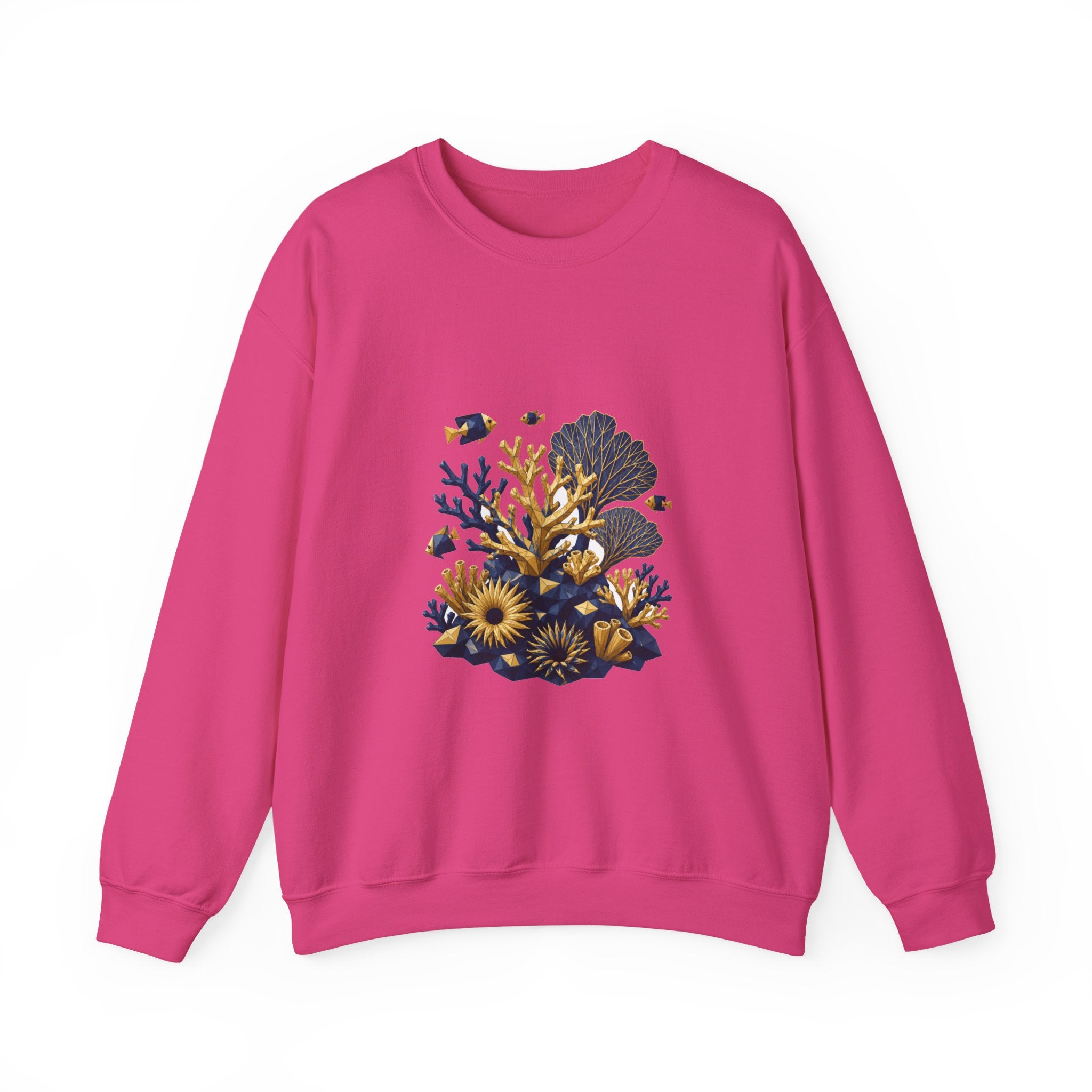 Matching Couple Sweatshirt - Coral Reef & Deep Sea Matching Couple Premium Fleece Sweatshirt Geometric Art His Hers Love Gift - Design A
