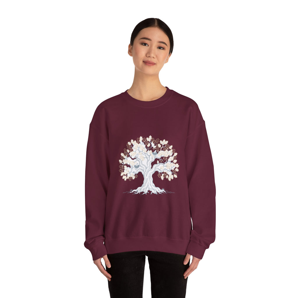 Matching Couple Sweatshirt - Ancient Oak & Deep Roots Matching Couple Premium Fleece Sweatshirt Minimalist Art His Hers Christmas Gift - Design A
