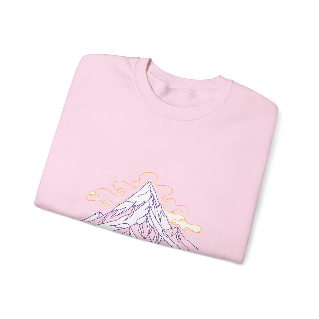 Matching Couple Sweatshirt - Mountain & Ocean Matching Couple Premium Fleece Sweatshirt Minimalist Art His Hers Christmas Gift - Design A