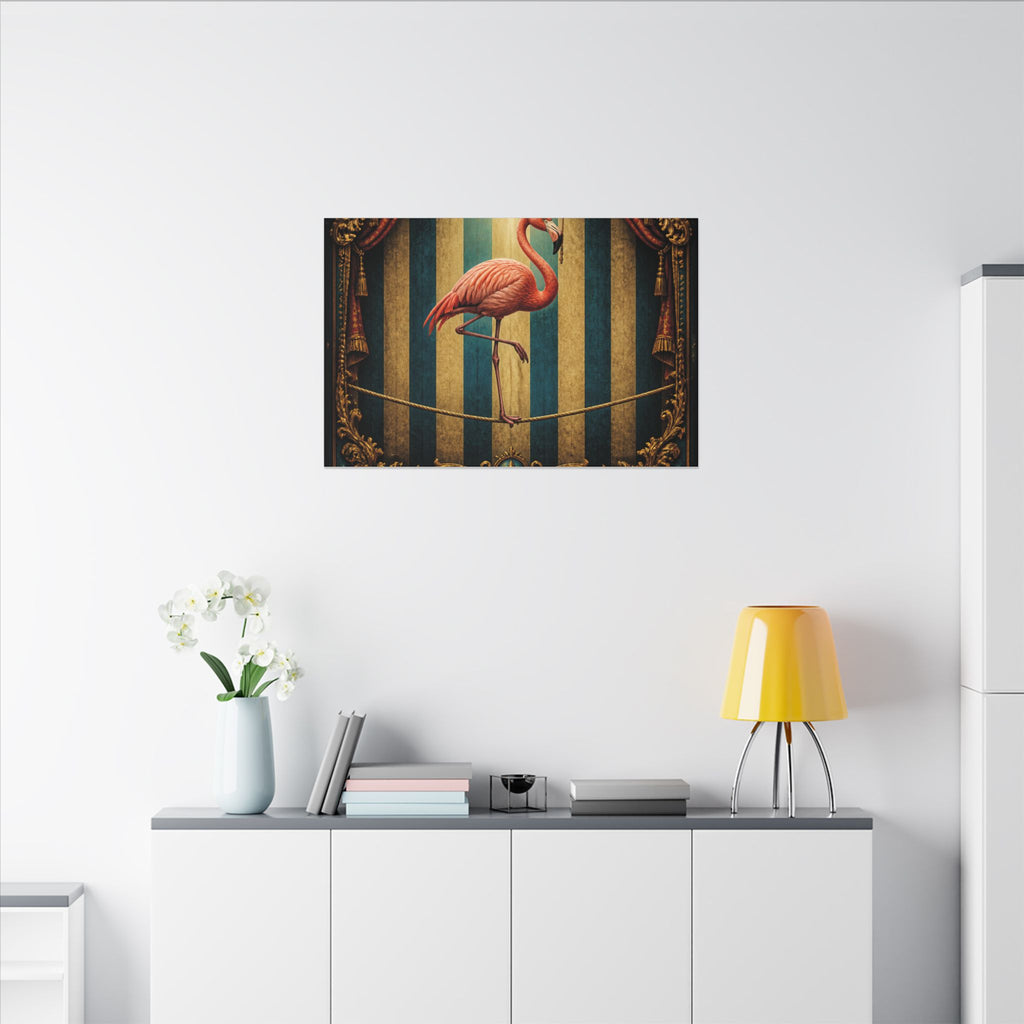 Flamingo Tightrope Wall Art Canvas 24×36 Baroque Studio Decor Maximalist Print