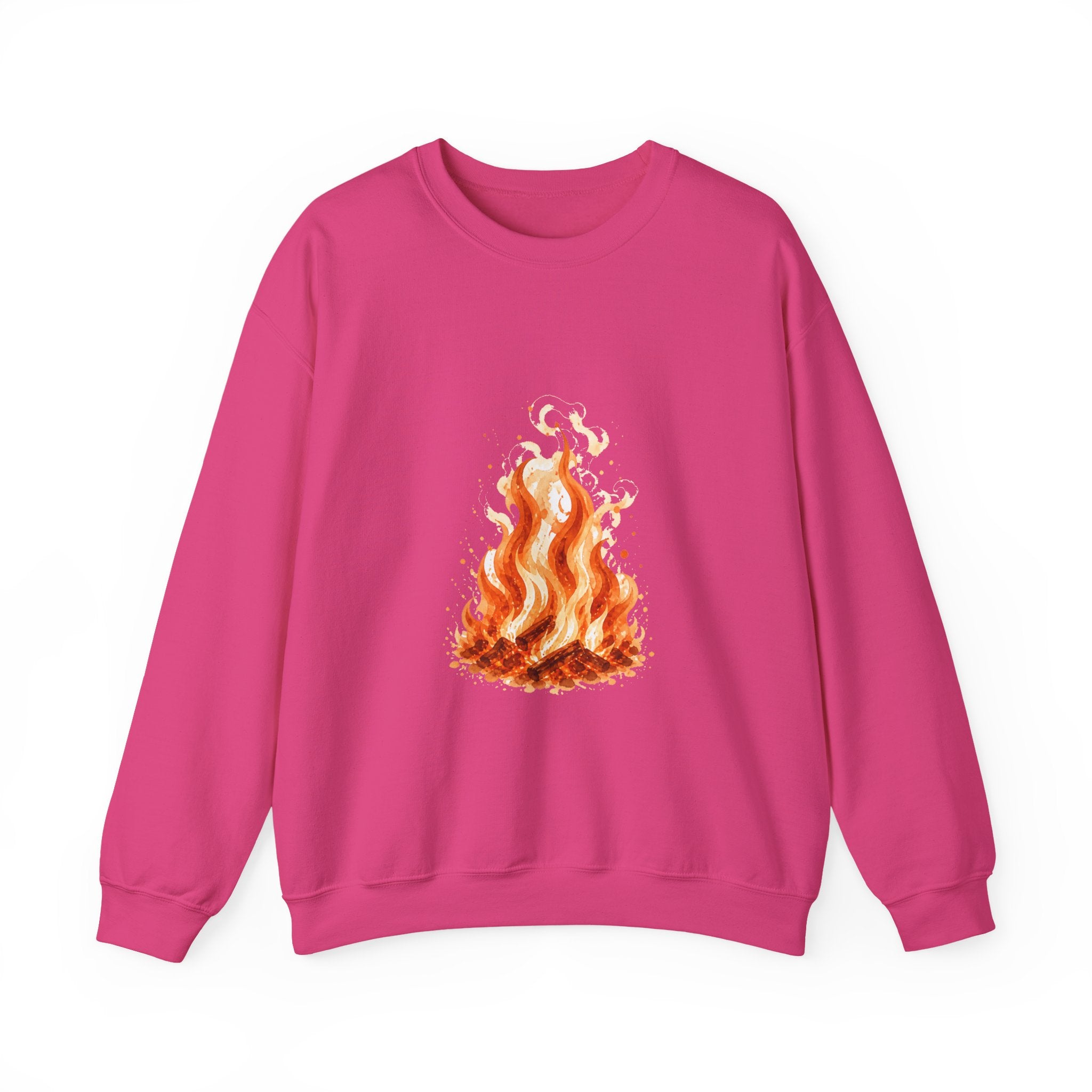 Matching Couple Sweatshirt - Wildfire & Waterfall Matching Couple Comfort Colors Crew Watercolor Art His Hers Birthday Gift - Design A