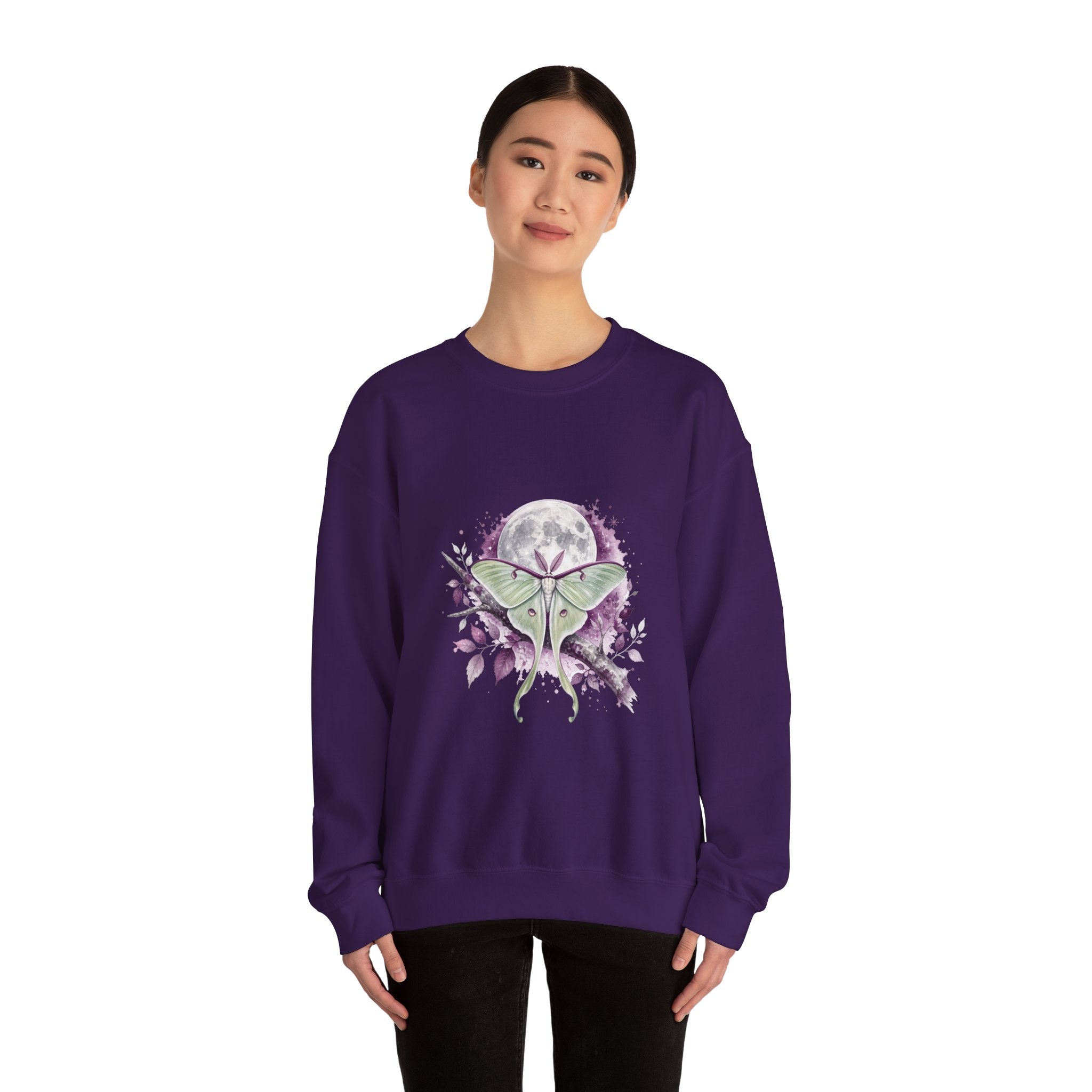 Matching Couple Sweatshirt - Butterfly & Moth Matching Couple Premium Fleece Sweatshirt Watercolor Art His Hers Birthday Gift - Design B
