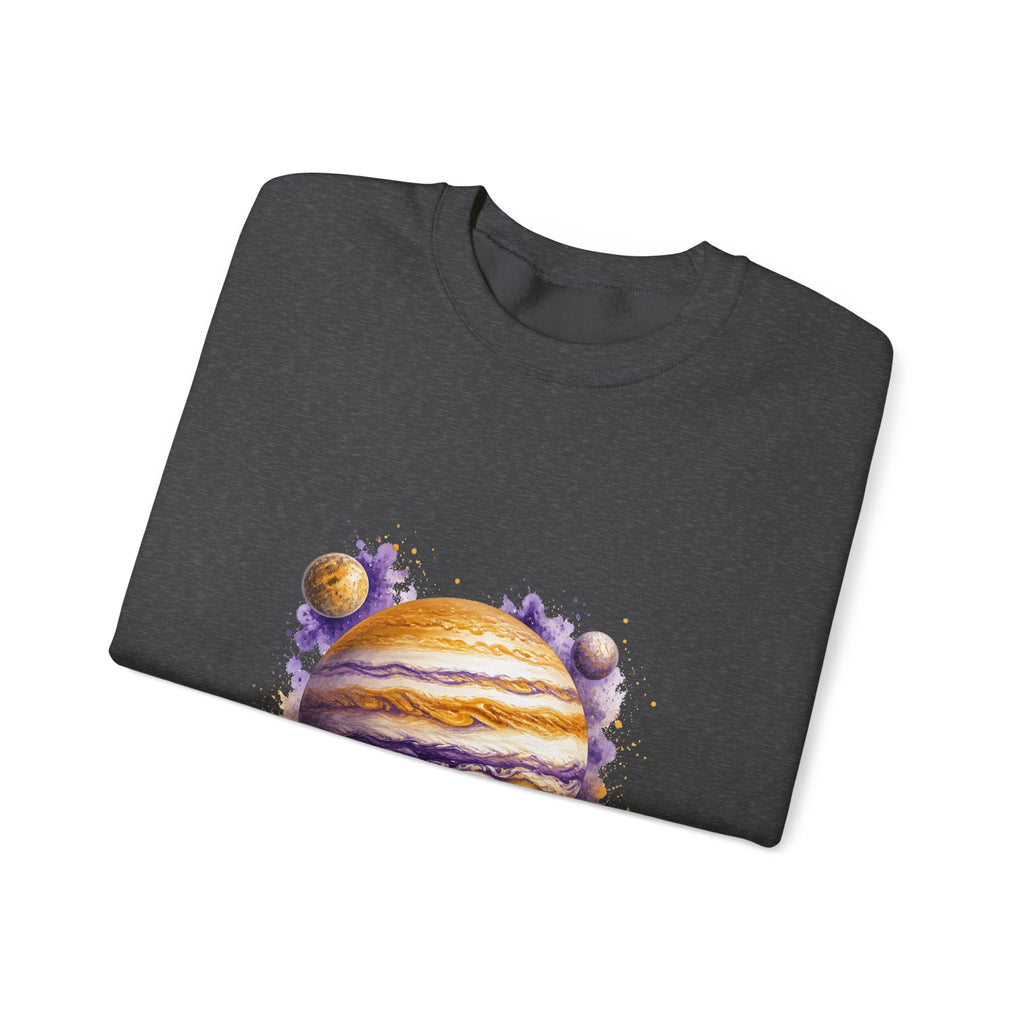Matching Couple Sweatshirt - Saturn & Jupiter Matching Couple Comfort Colors Crew Watercolor Art His Hers Birthday Gift - Design B