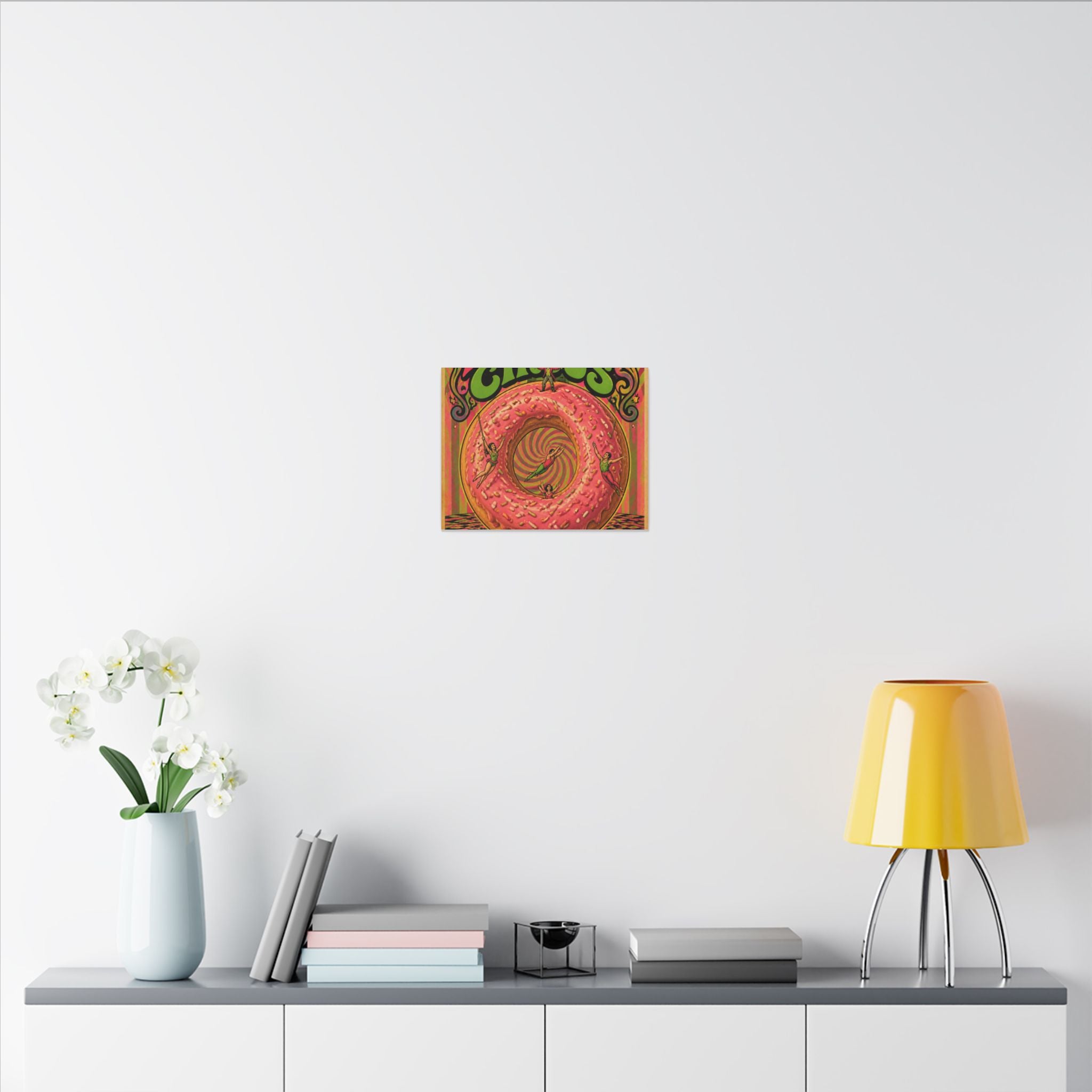 Donut Circus Ring Wall Art Canvas 16×20 Psychedelic Cafe Decor Maximalist Print