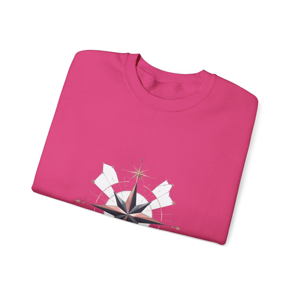 Matching Couple Sweatshirt - Shooting Star & North Star Matching Couple Crewneck Sweatshirt Geometric Art His Hers Couple Gift - Design B