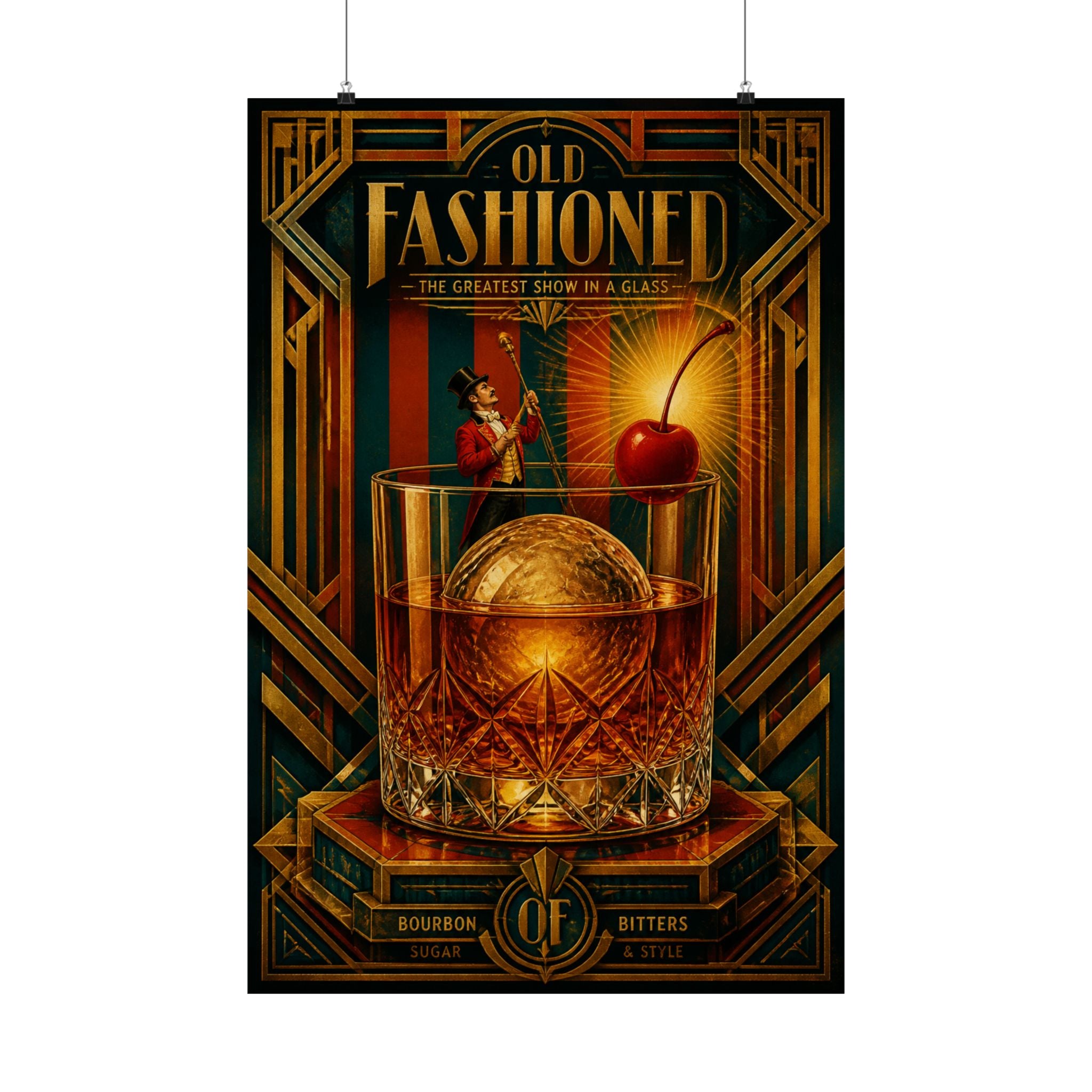 Old Fashioned Ringmaster Wall Art Poster 18×24 Art Deco Entryway Decor Maximalist Print