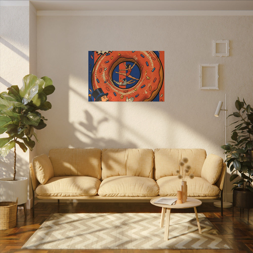 Donut Circus Ring Wall Art Canvas 16×20 Pop Art Living Room Decor Maximalist Print