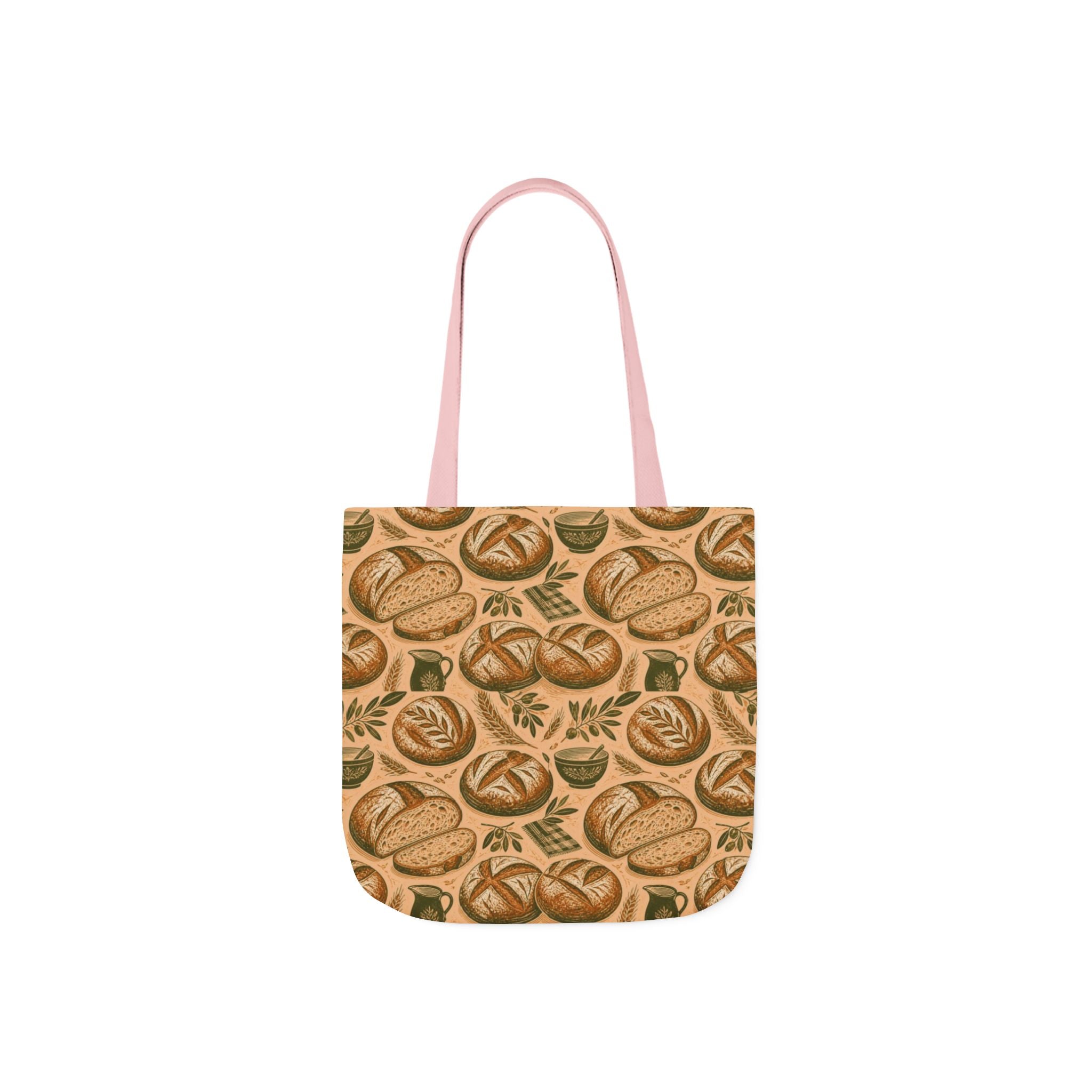 Rustic Sourdough Bread Canvas Tote Bag Mediterranean Kitchen Linocut Design Italian Cottagecore Gift