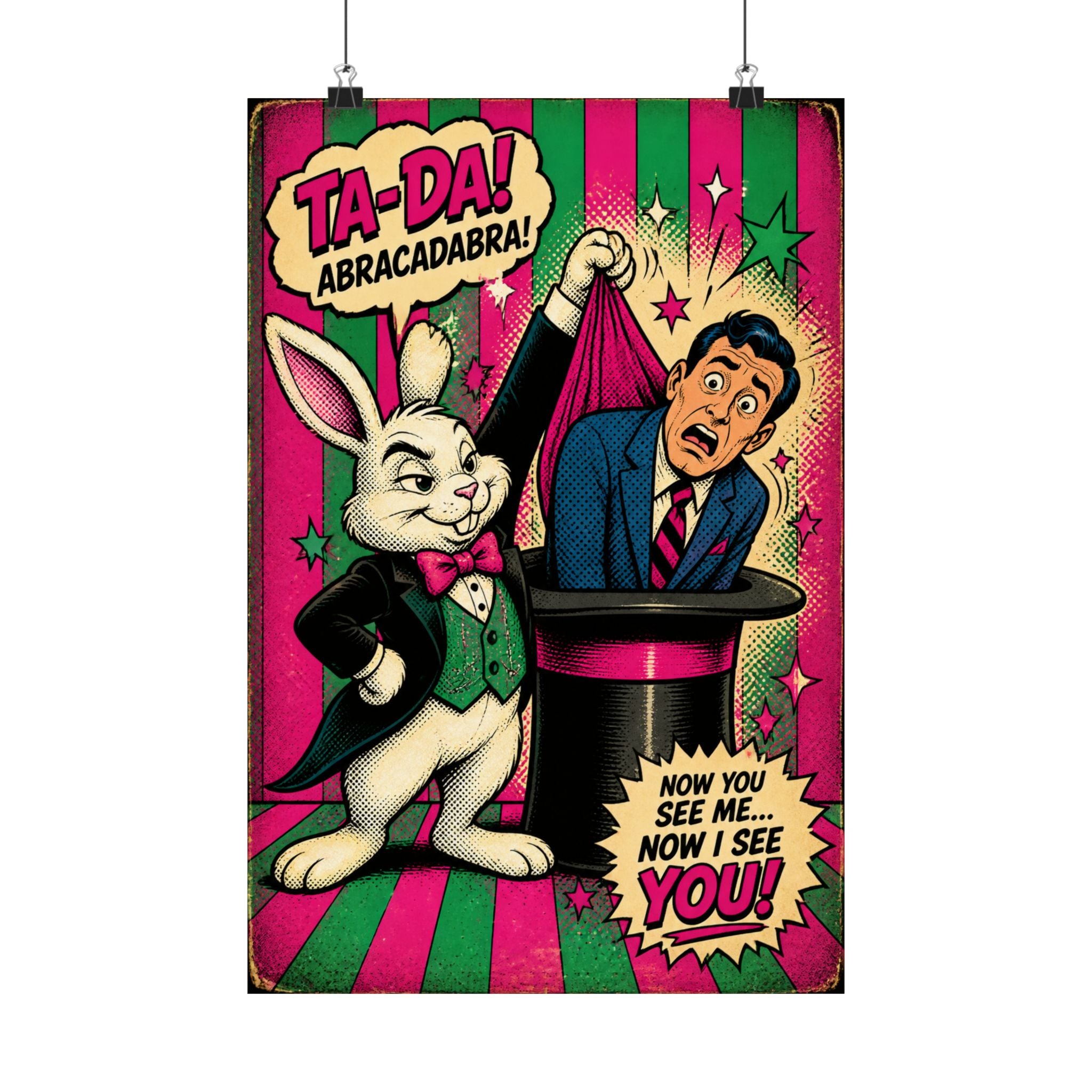 Magic Hat Rabbit Wall Art Poster 24×36 Pop Art Restaurant Decor Maximalist Print