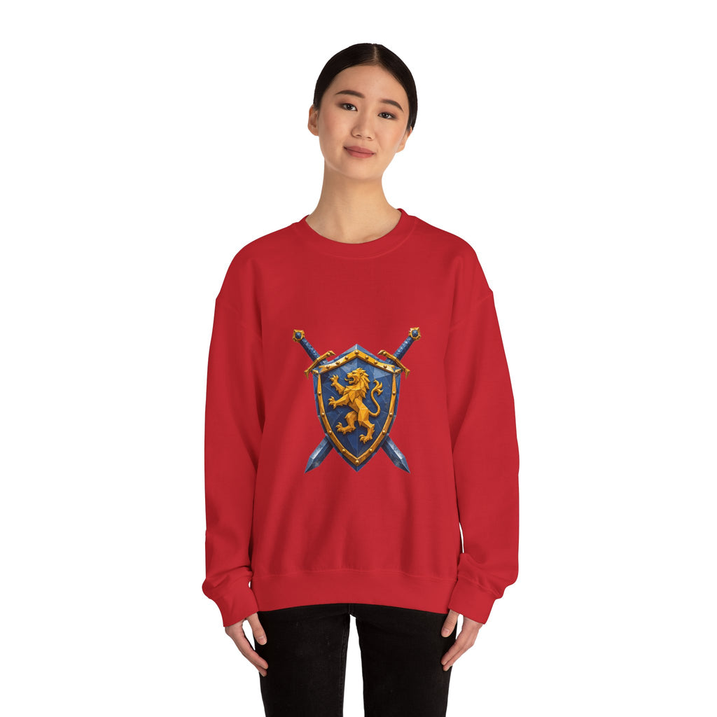 Matching Couple Sweatshirt - Crown & Shield Matching Couple Premium Fleece Sweatshirt Geometric Art His Hers Love Gift - Design B