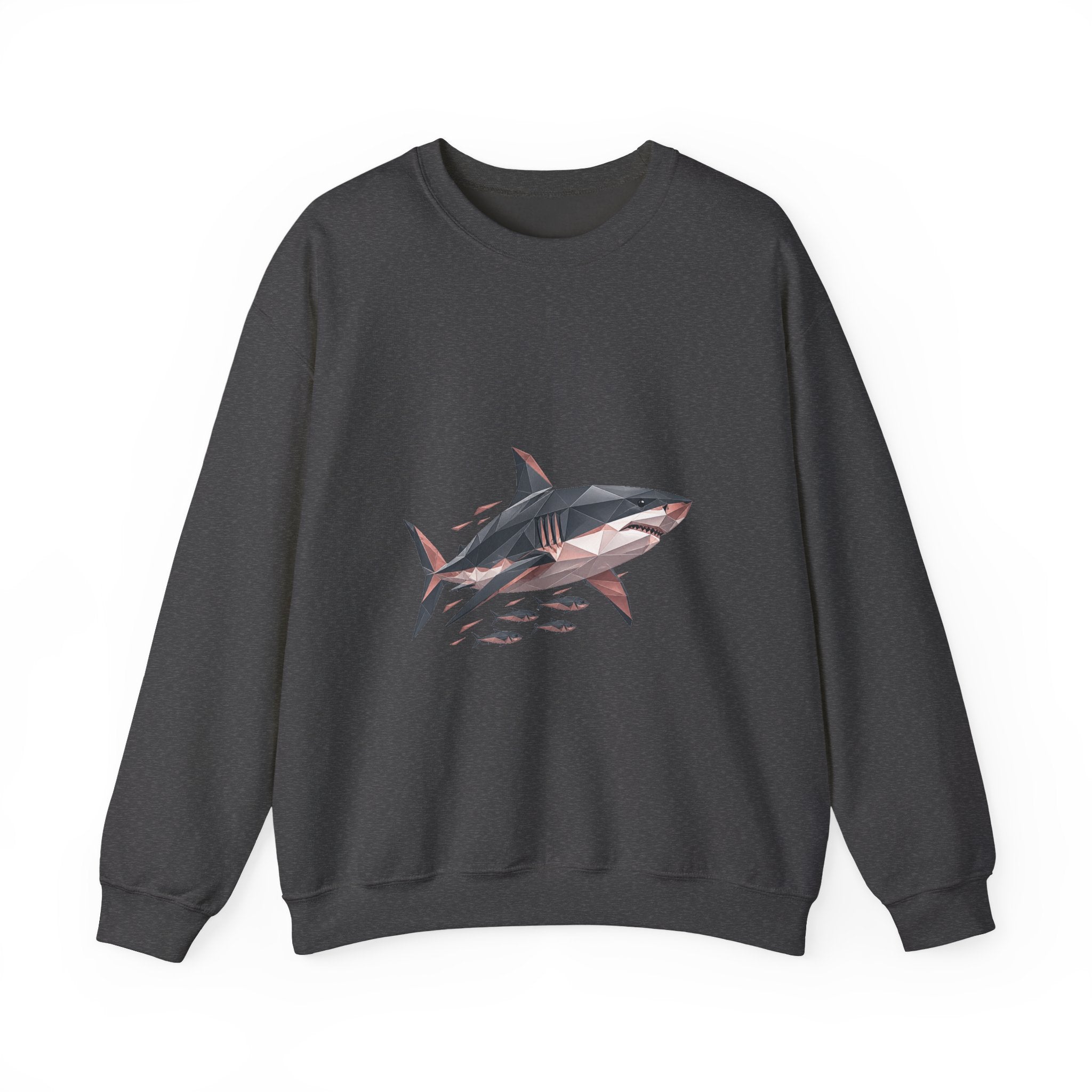 Matching Couple Sweatshirt - Shark & Dolphin Matching Couple Premium Fleece Sweatshirt Geometric Art His Hers Love Gift - Design A