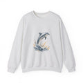 Matching Couple Sweatshirt - Shark & Dolphin Matching Couple Comfort Colors Crew Watercolor Art His Hers Birthday Gift - Design B