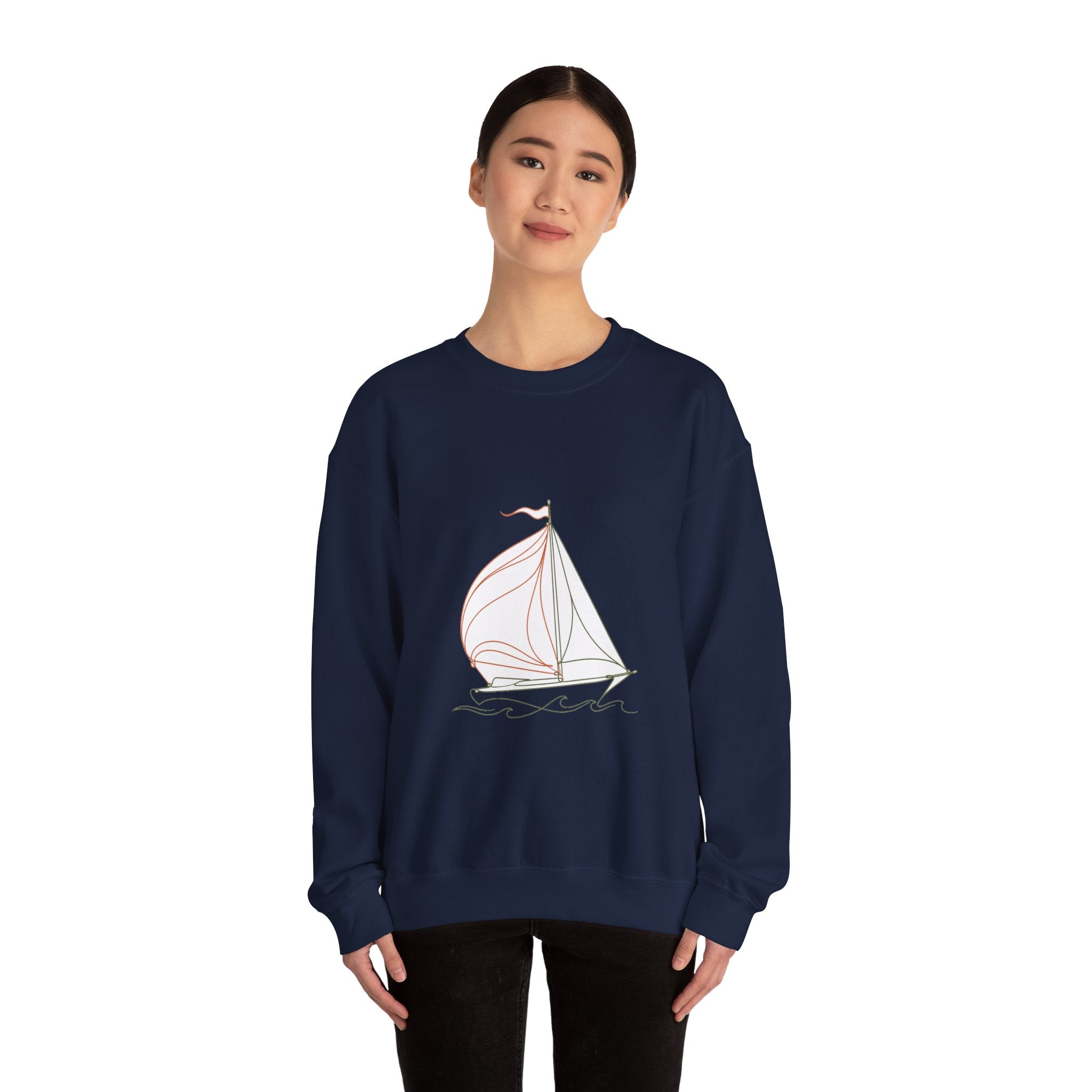 Matching Couple Sweatshirt - Anchor & Sail Matching Couple Crewneck Sweatshirt Minimalist Art His Hers Valentine Gift - Design B