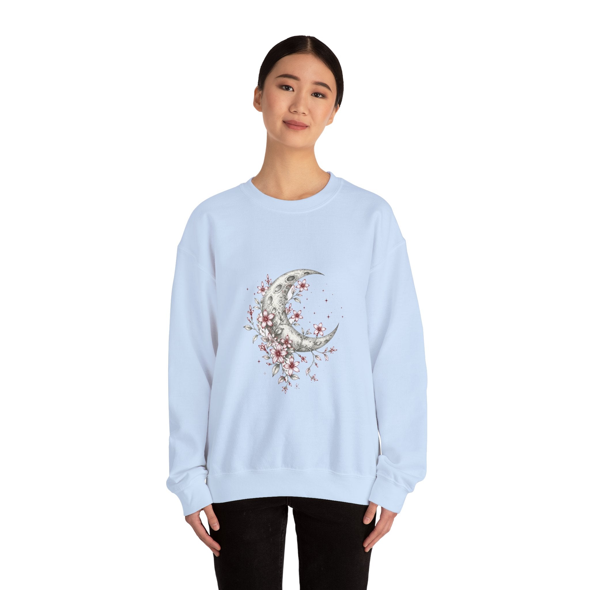 Matching Couple Sweatshirt - Sun & Moon Matching Couple Crewneck Sweatshirt Hand-Drawn Art His Hers Best Friend Gift - Design A