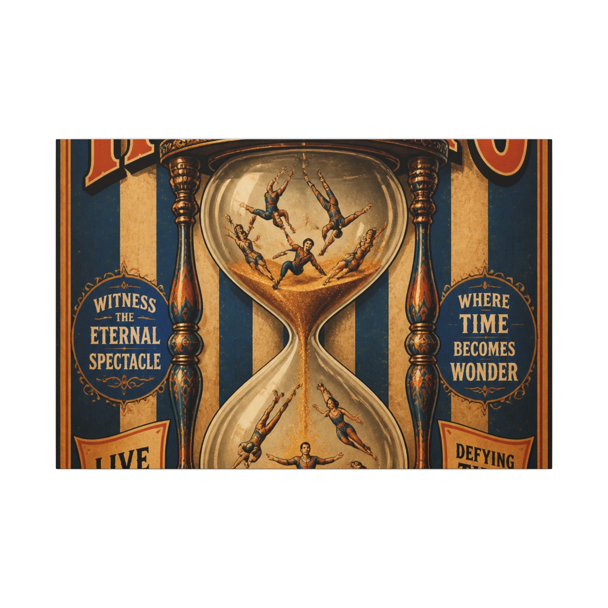 Hourglass Acrobats Wall Art Canvas 16×20 Vintage Circus Kitchen Decor Maximalist Print