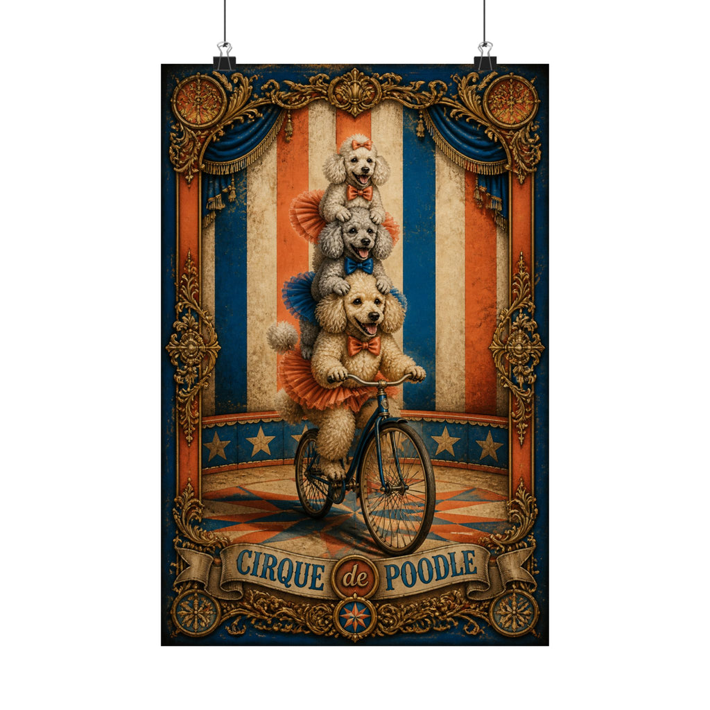 Poodle Stack Bicycle Wall Art Poster 24×36 Baroque Studio Decor Maximalist Print