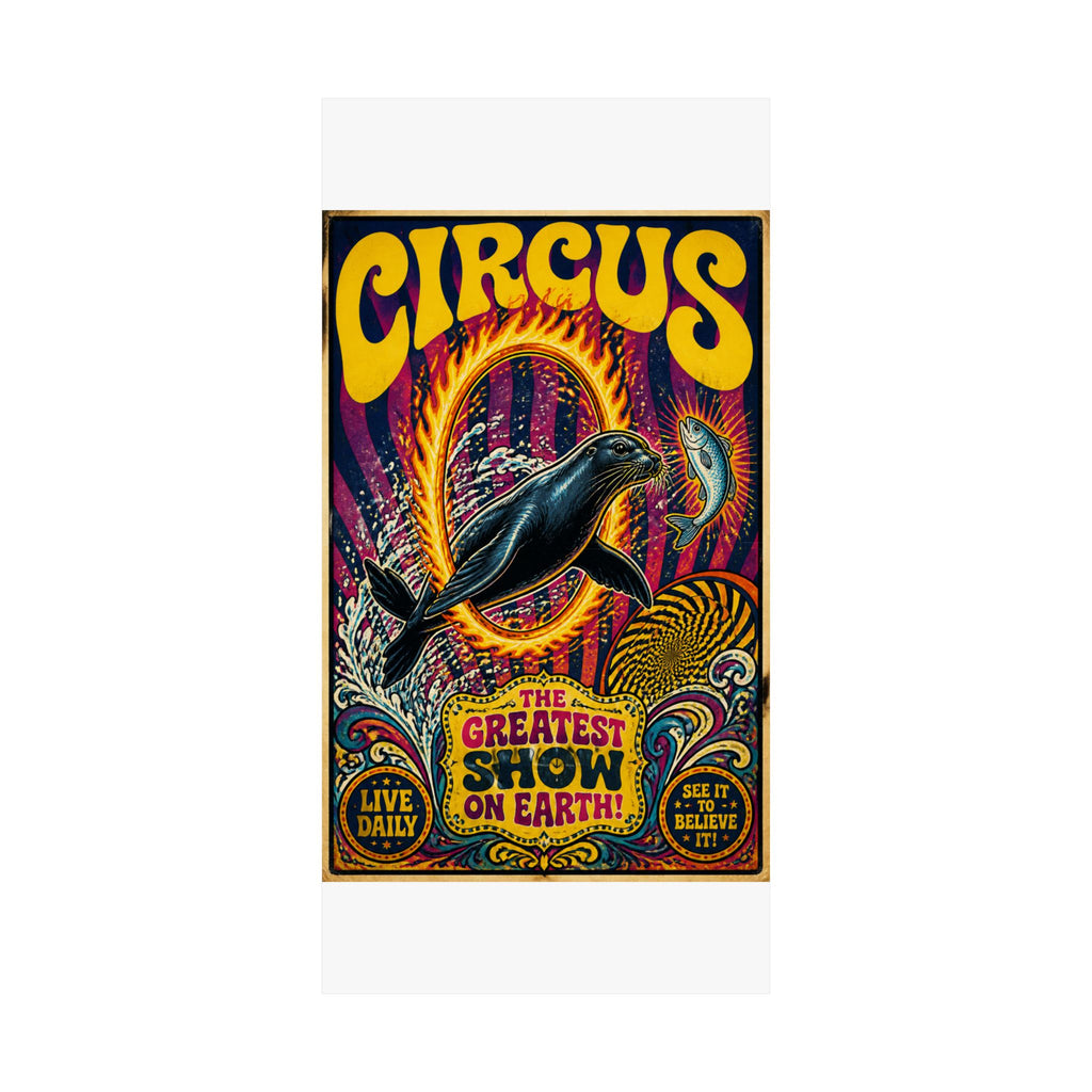 Seal Fire Hoop Wall Art Poster 18×24 Psychedelic Cafe Decor Maximalist Print