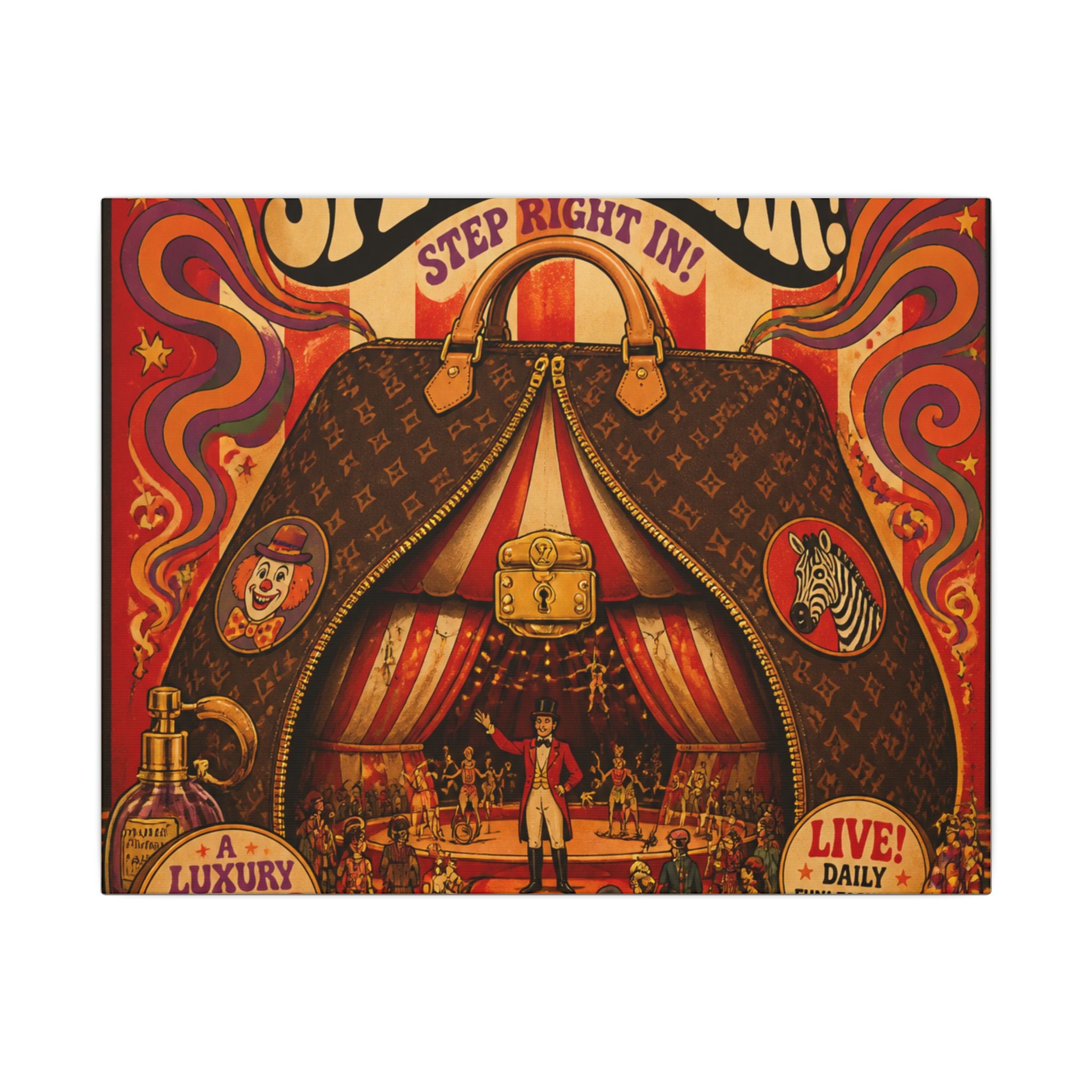 Handbag Big Top Wall Art Canvas 24×36 Psychedelic Dining Room Decor Maximalist Print