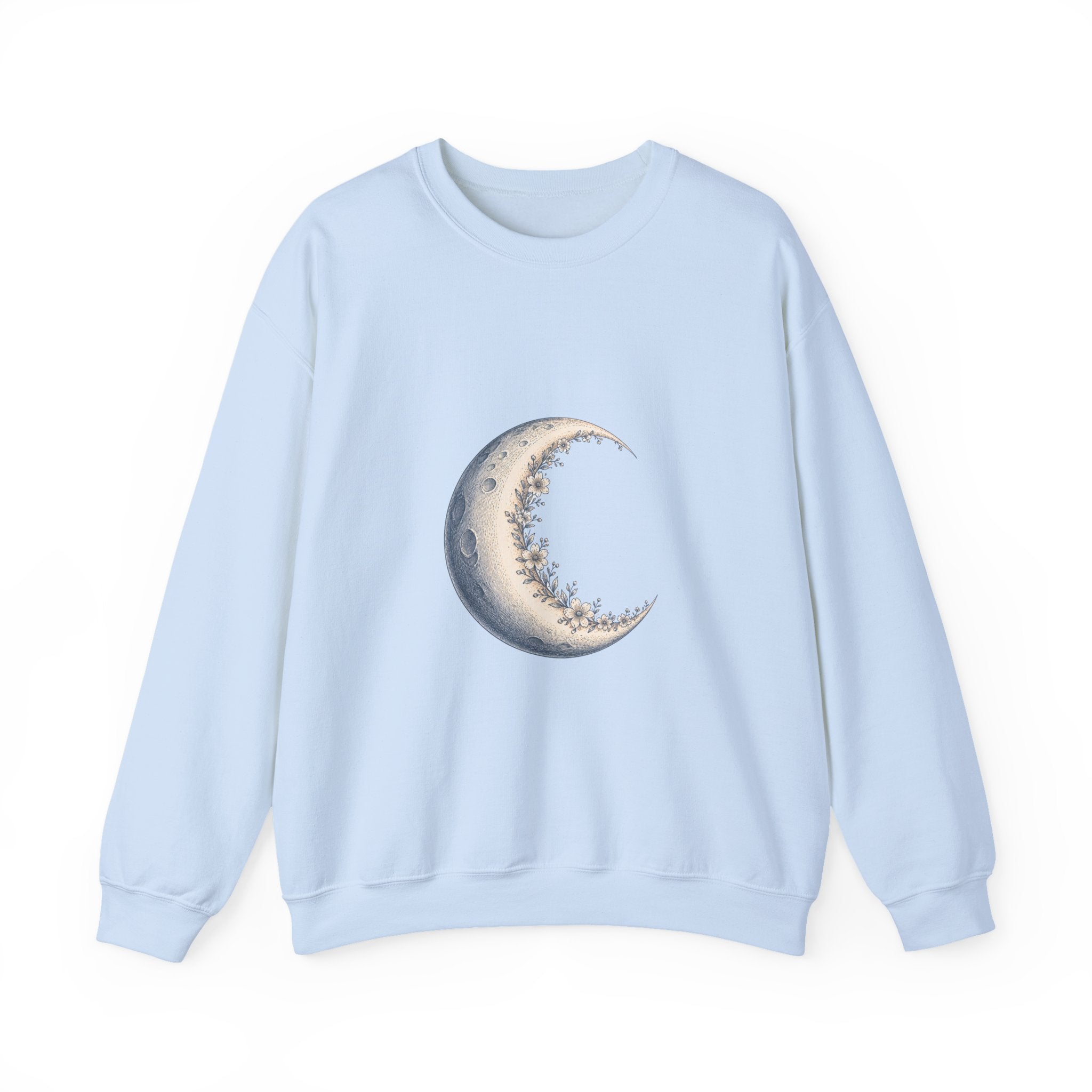 Matching Couple Sweatshirt - Waxing & Waning Moon Matching Couple Premium Fleece Sweatshirt Hand-Drawn Art His Hers Anniversary Gift - Design A