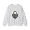 Matching Couple Sweatshirt - Key & Lock Matching Couple Crewneck Sweatshirt Vintage Art His Hers Wedding Gift - Design B