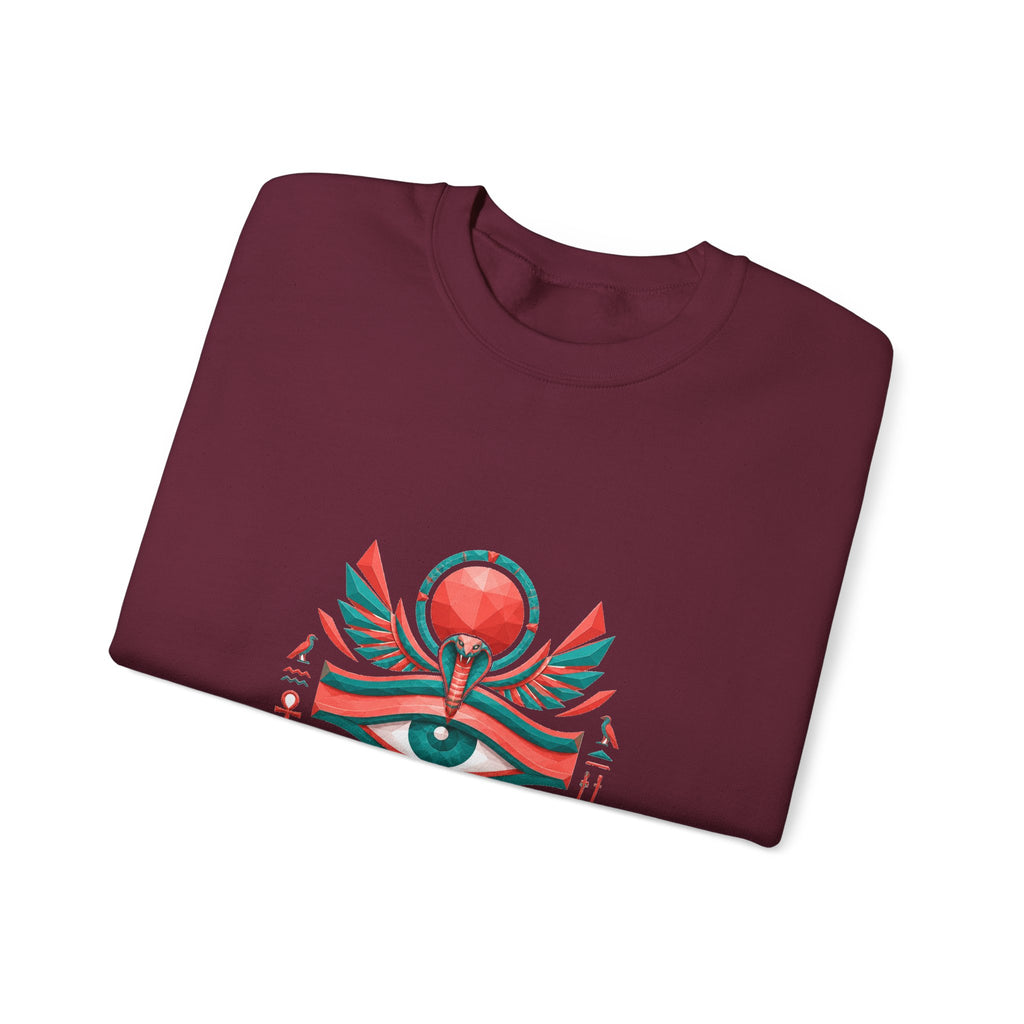 Matching Couple Sweatshirt - Eye of Ra & Horus Matching Couple Comfort Colors Crew Geometric Art His Hers Love Gift - Design A