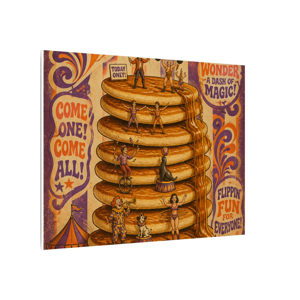 Pancake Stack Platform Wall Art Canvas 24×36 Psychedelic Dining Room Decor Maximalist Print