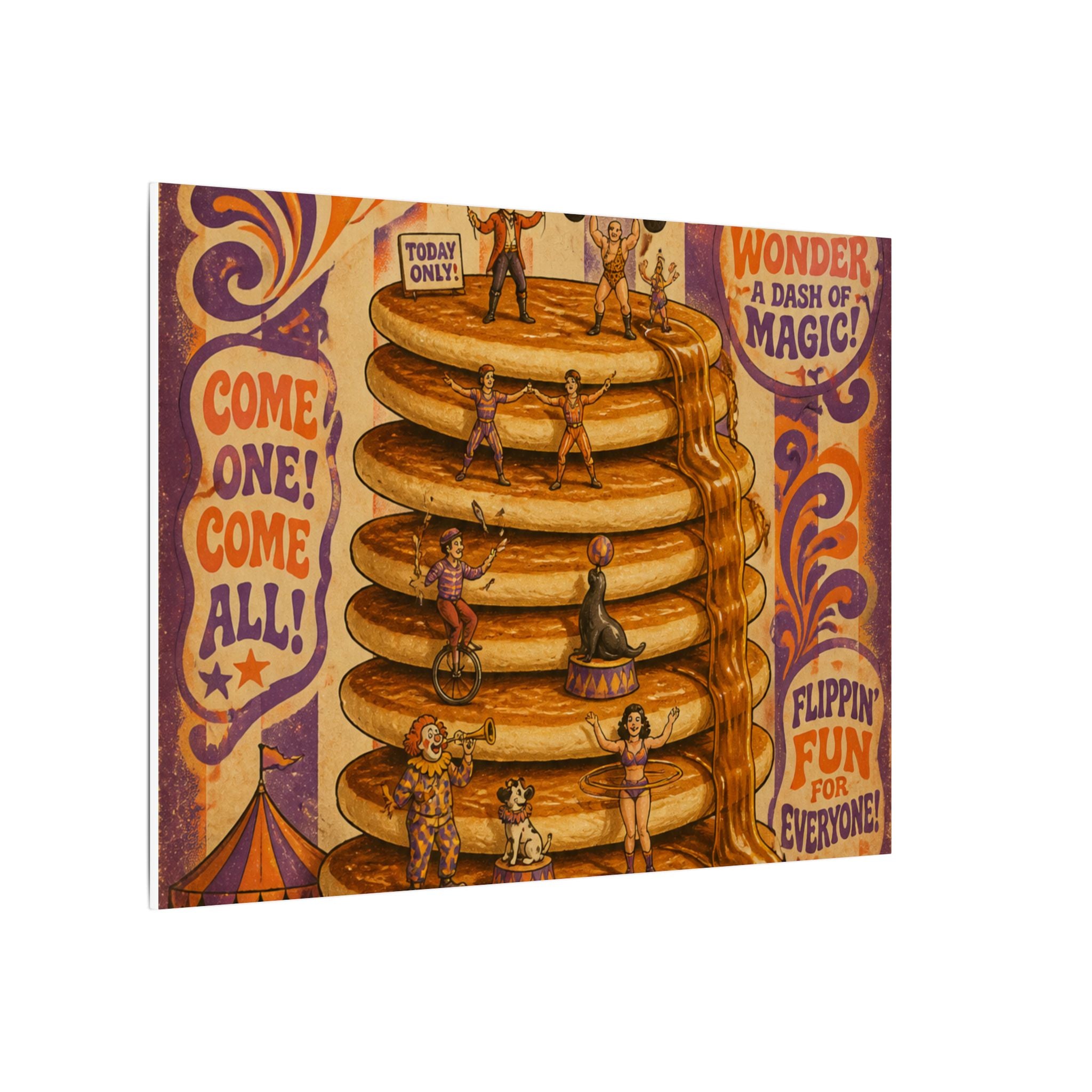 Pancake Stack Platform Wall Art Canvas 24×36 Psychedelic Dining Room Decor Maximalist Print