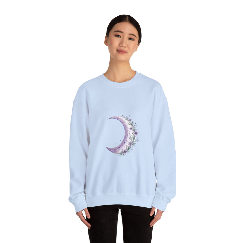 Matching Couple Sweatshirt - Waxing & Waning Moon Matching Couple Comfort Colors Crew Hand-Drawn Art His Hers Anniversary Gift - Design A