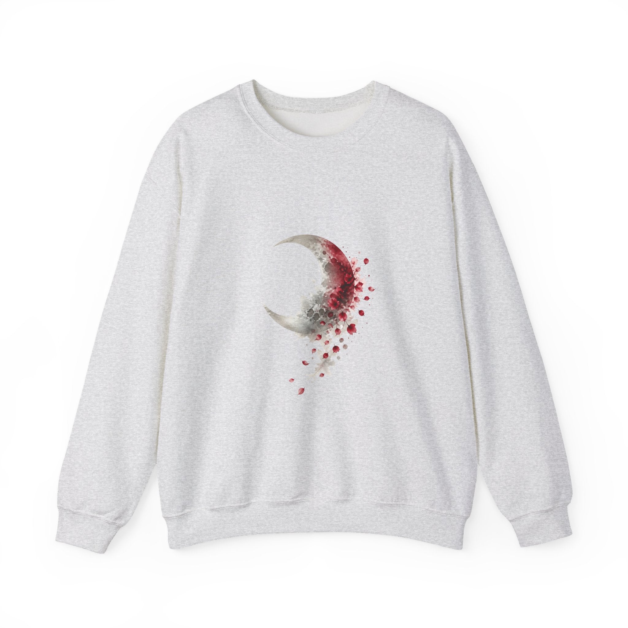 Matching Couple Sweatshirt - Waxing & Waning Moon Matching Couple Comfort Colors Crew Watercolor Art His Hers Birthday Gift - Design B
