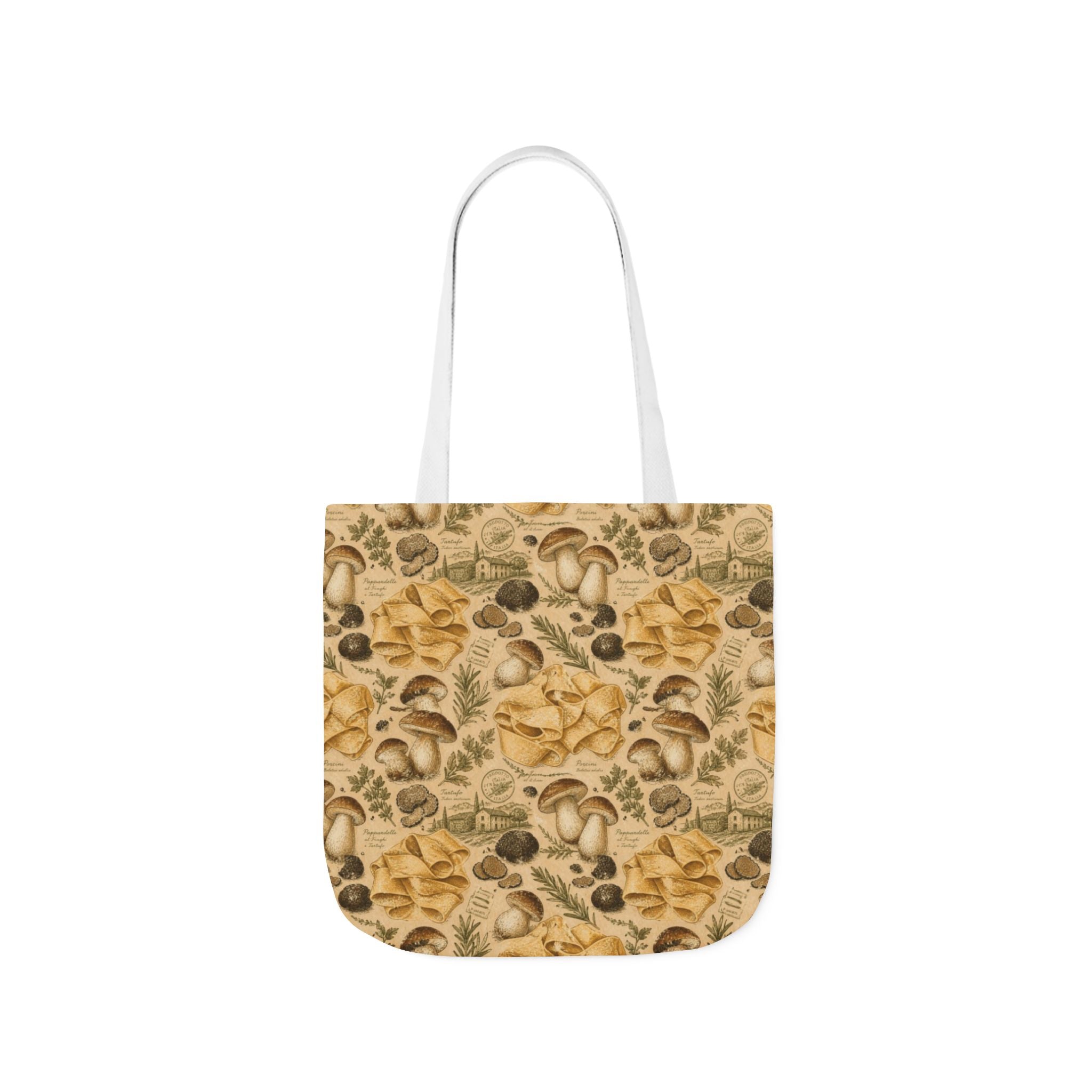 Pappardelle Ribbons Canvas Tote Bag Mediterranean Kitchen Botanical Design Italian Cottagecore Gift