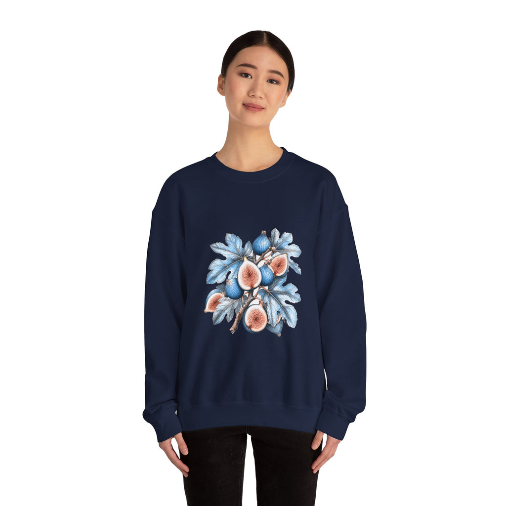 Matching Couple Sweatshirt - Olive Branch & Fig Matching Couple Comfort Colors Crew Hand-Drawn Art His Hers Anniversary Gift - Design B