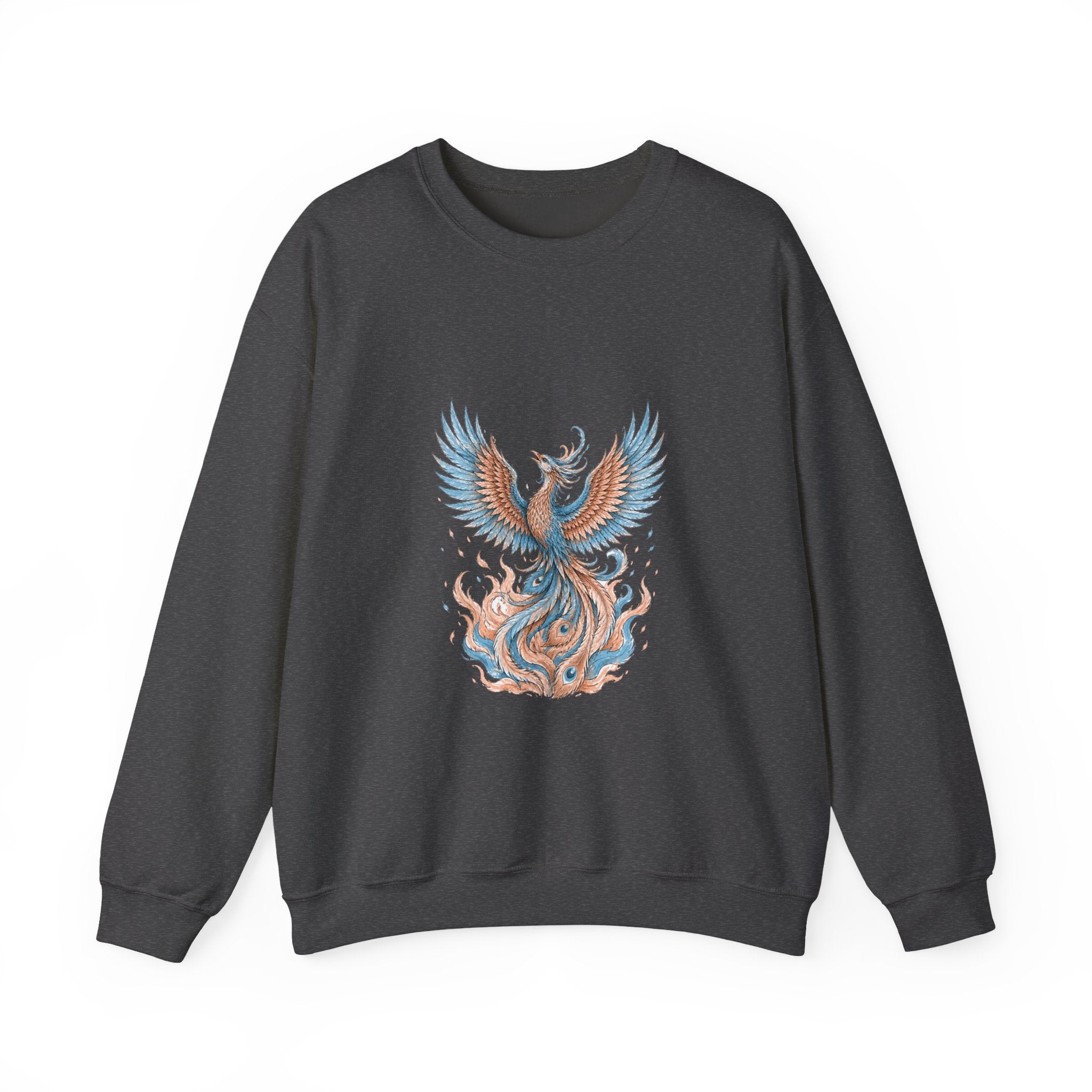 Matching Couple Sweatshirt - Dragon & Phoenix Matching Couple Premium Fleece Sweatshirt Hand-Drawn Art His Hers Anniversary Gift - Design B